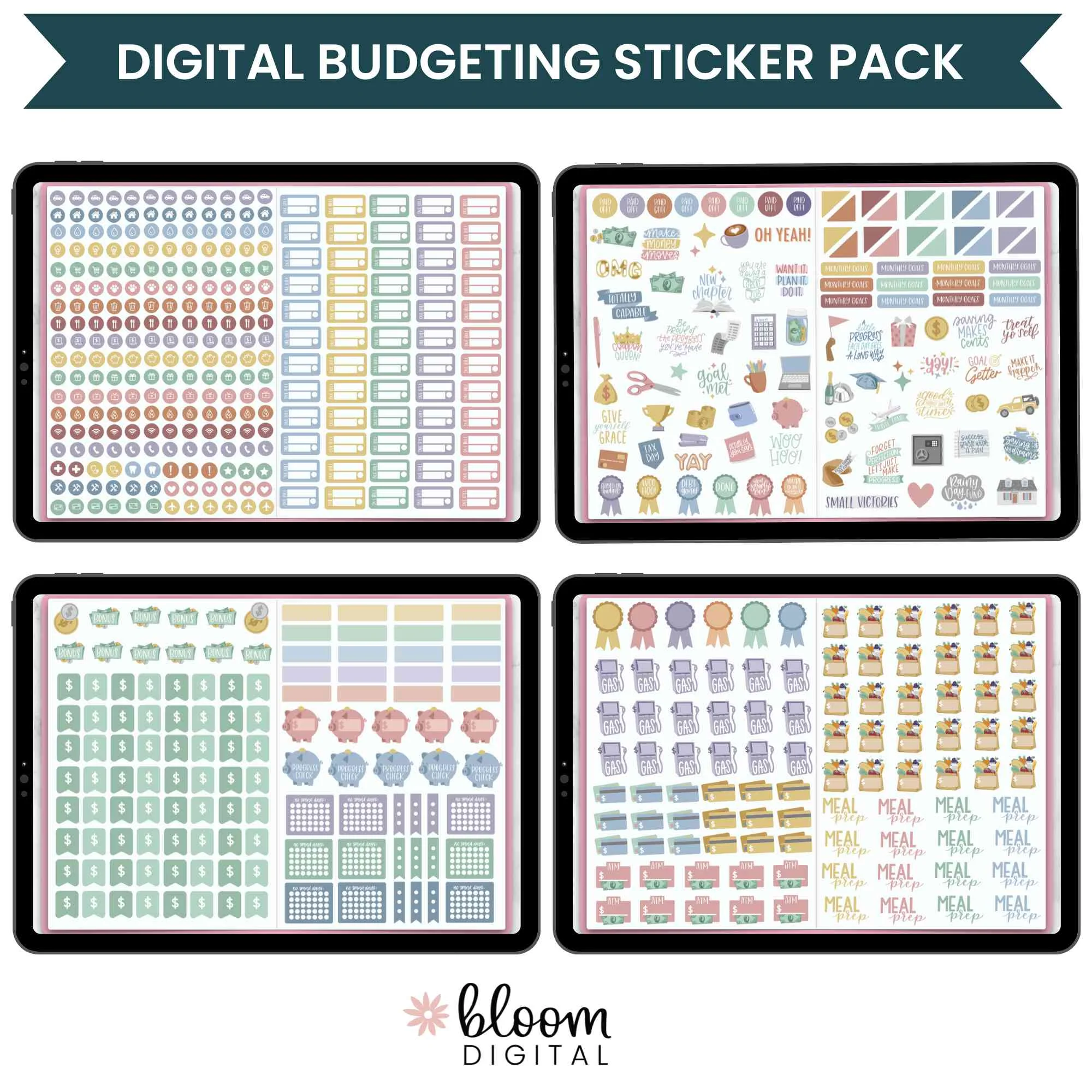 Digital Planner Stickers, Budget V2