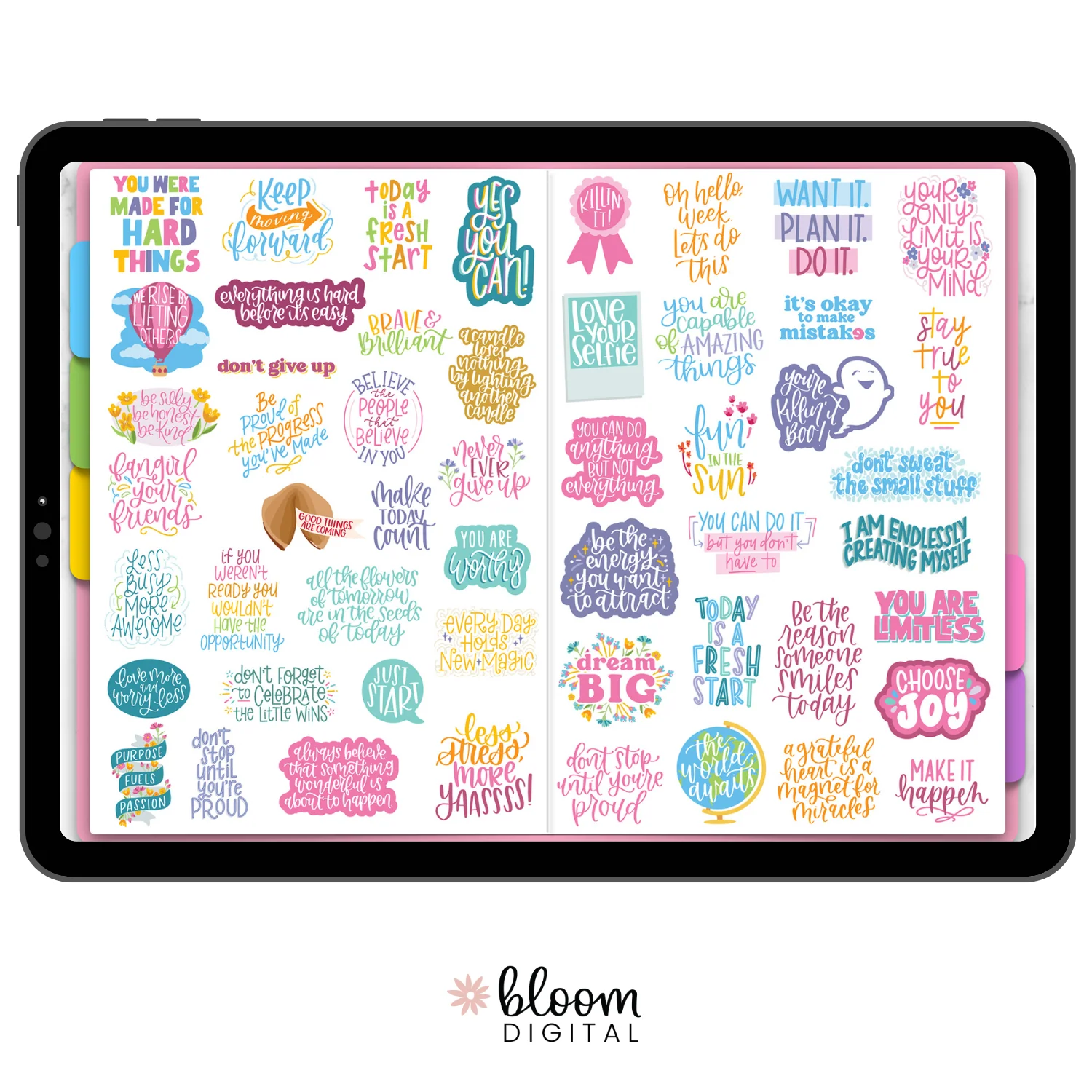 Digital Planner Stickers, Inspirational Quotes