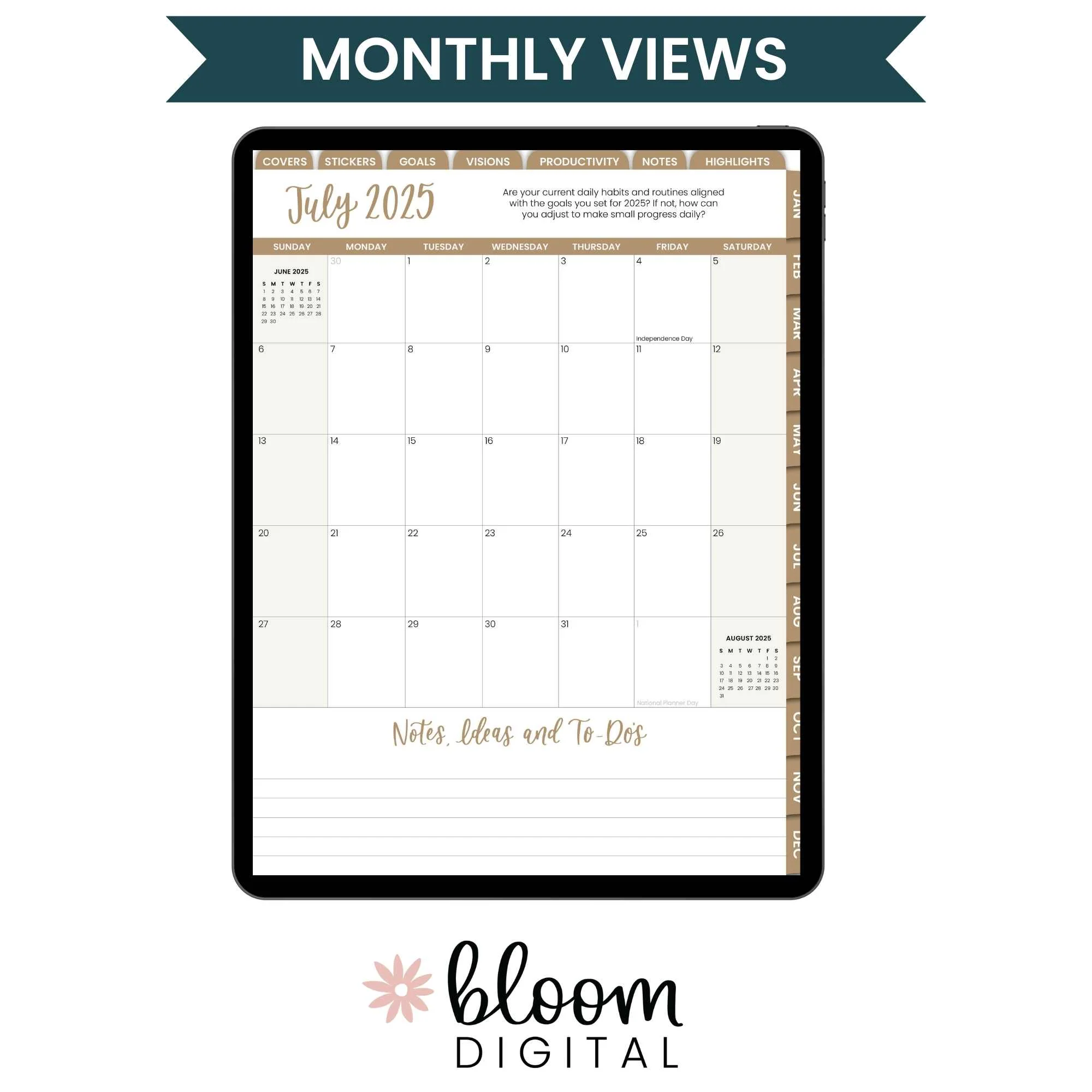 Digital Planner, Dated 2025-26 Vision Planner