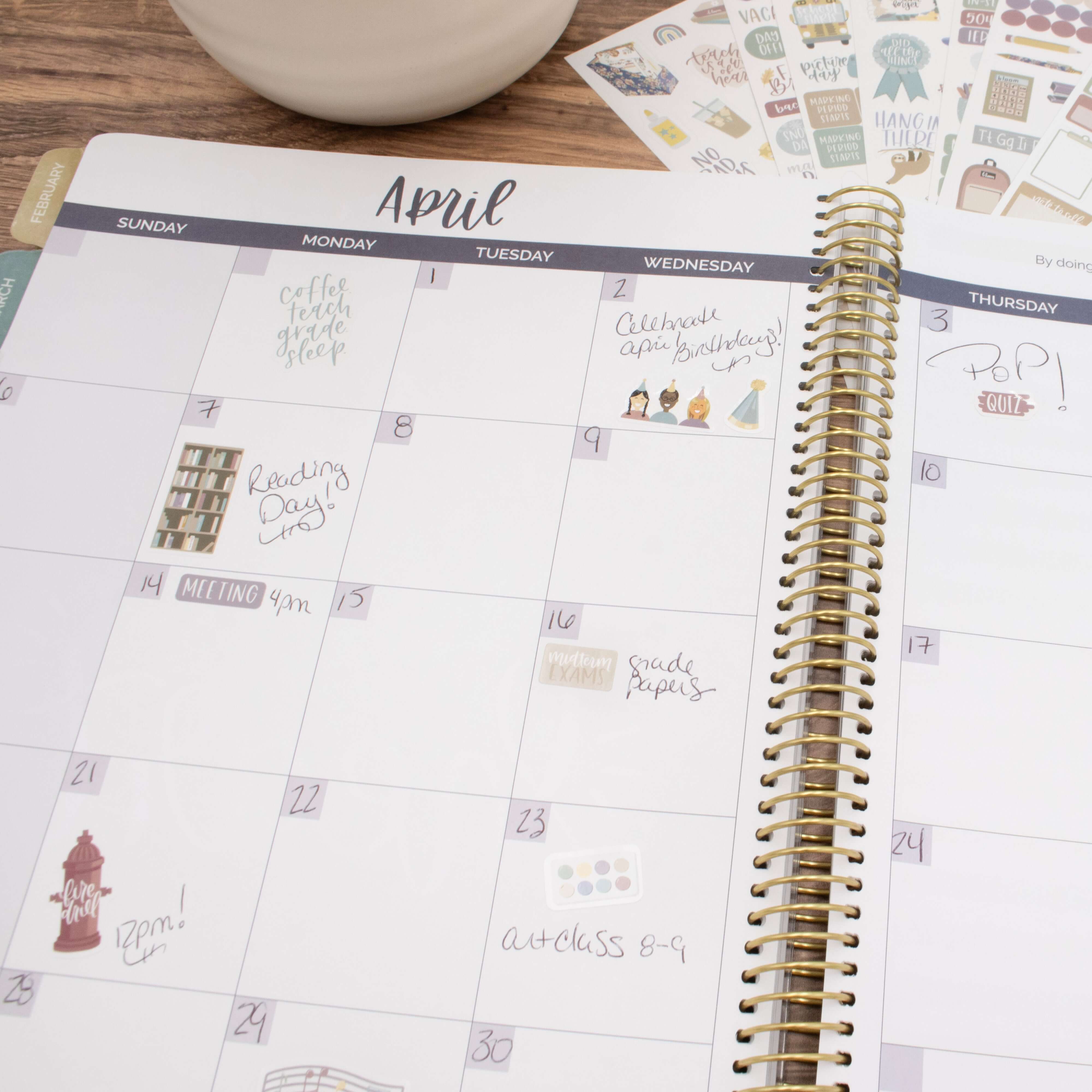 Planner Stickers, Teacher Pack, Cool Tones