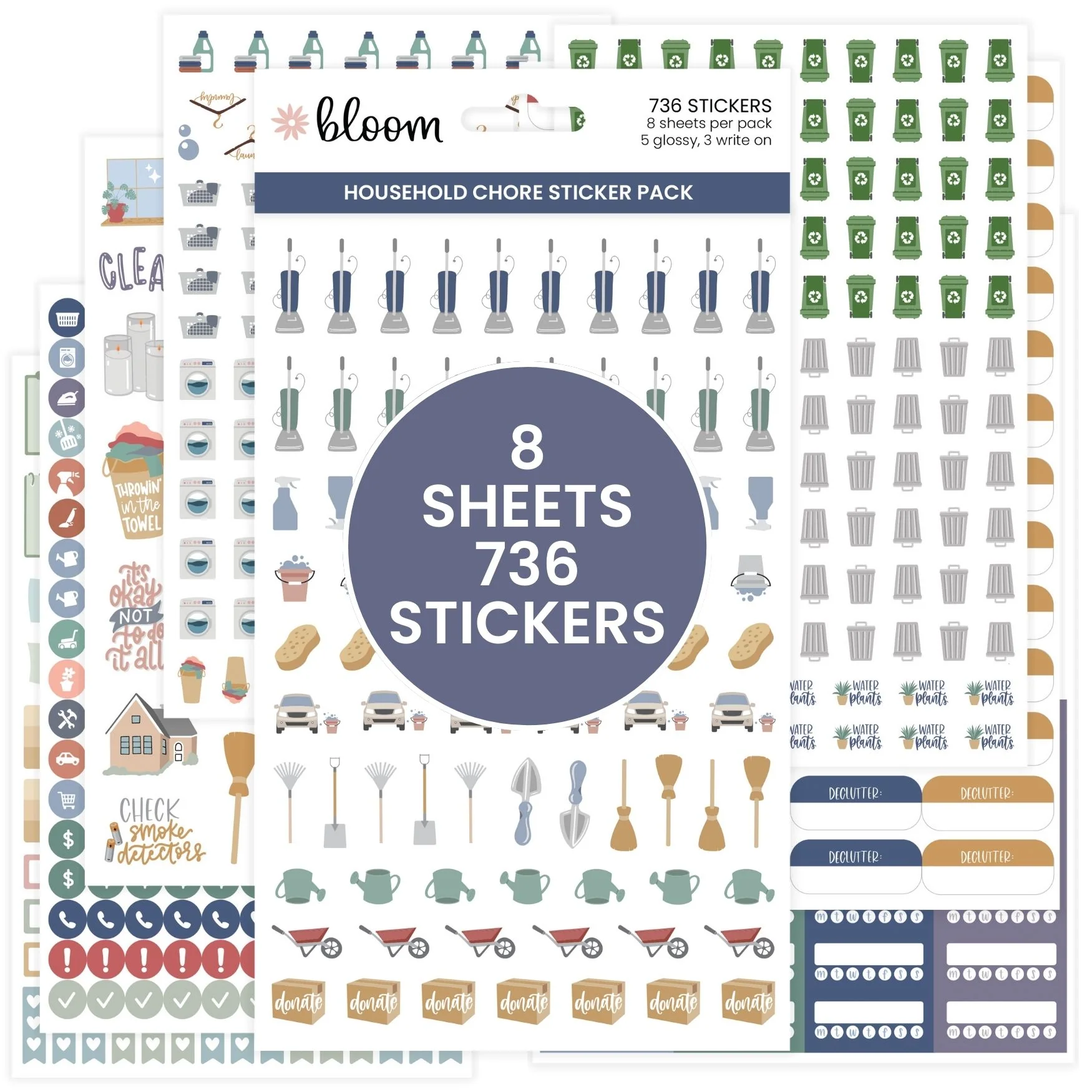 Planner Stickers, Household Chore Pack