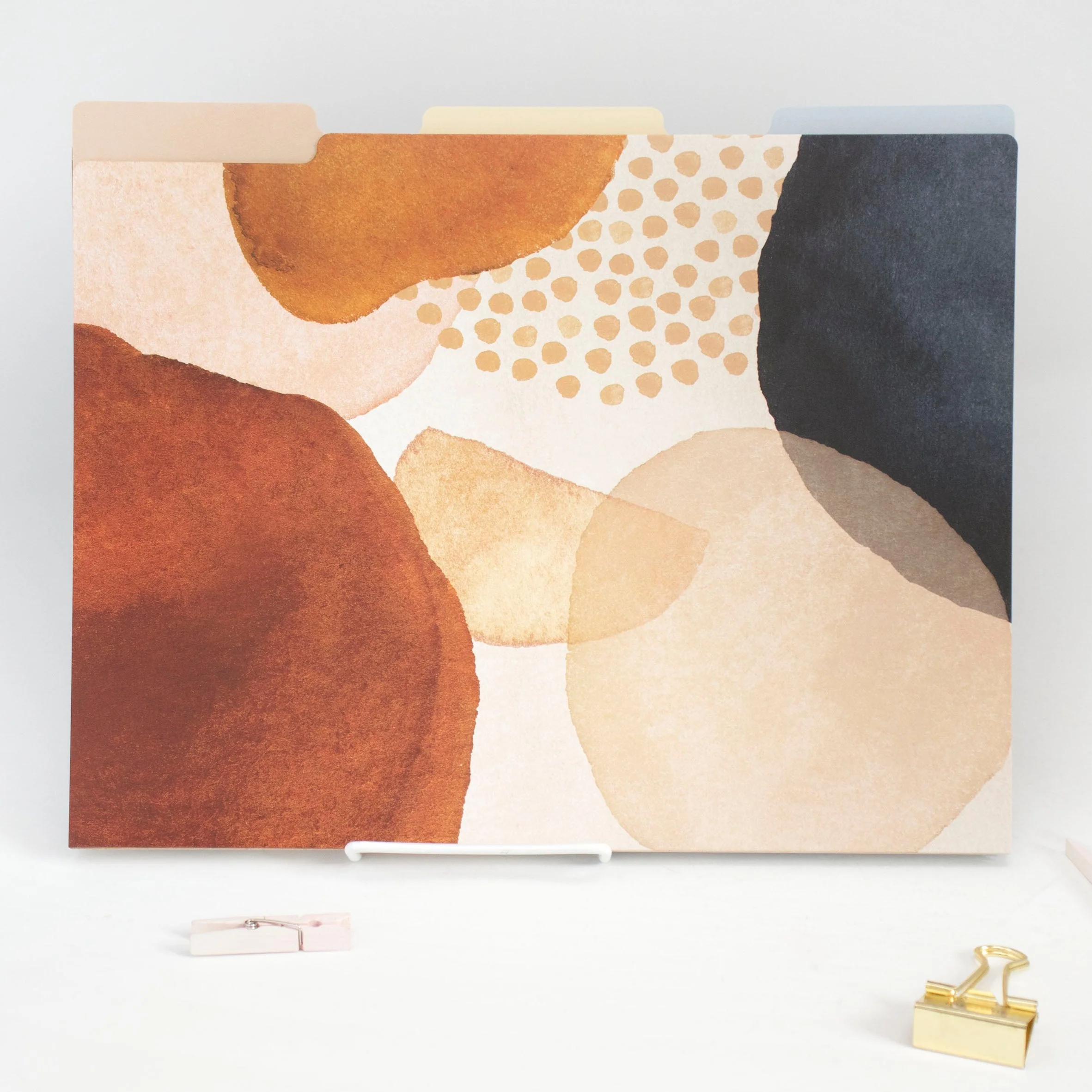 File Folder Set, 6 Pack, Earthy Abstract