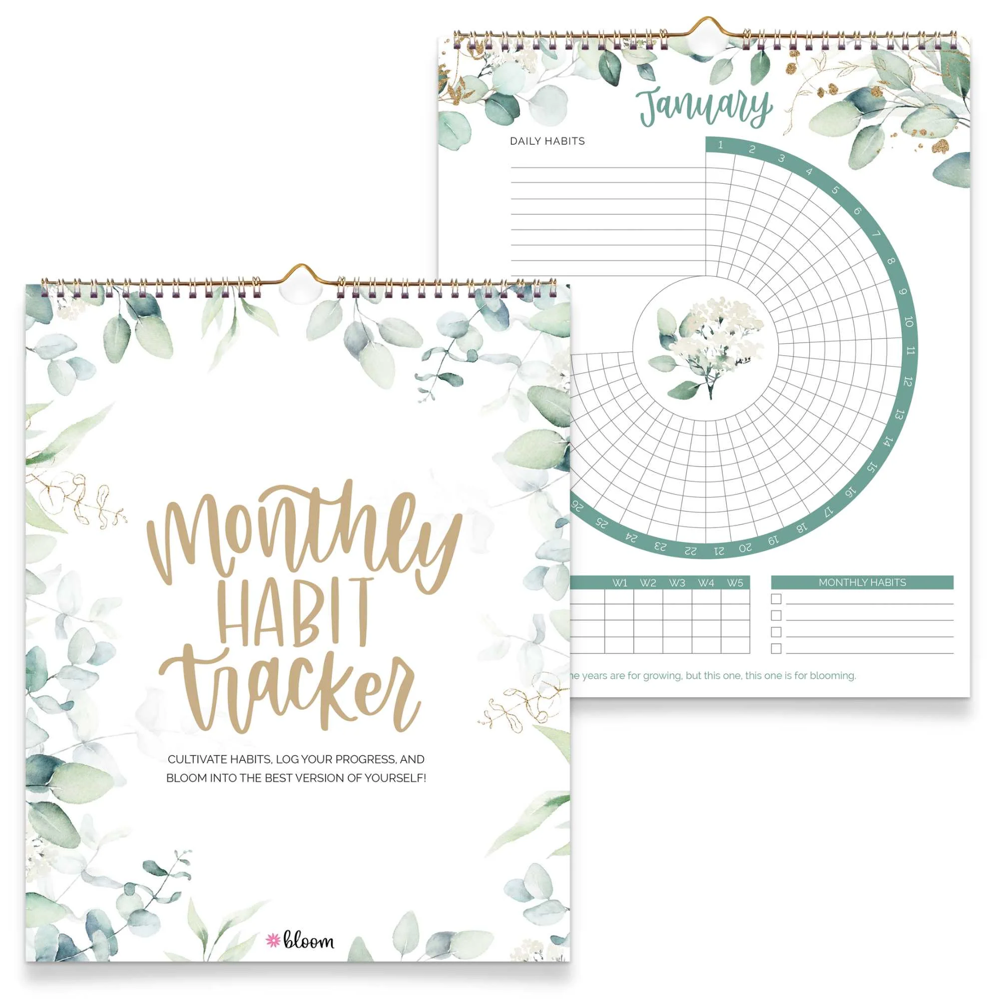 Habit Tracking Calendar, 8‚Äù x 10‚Äù, Greenery