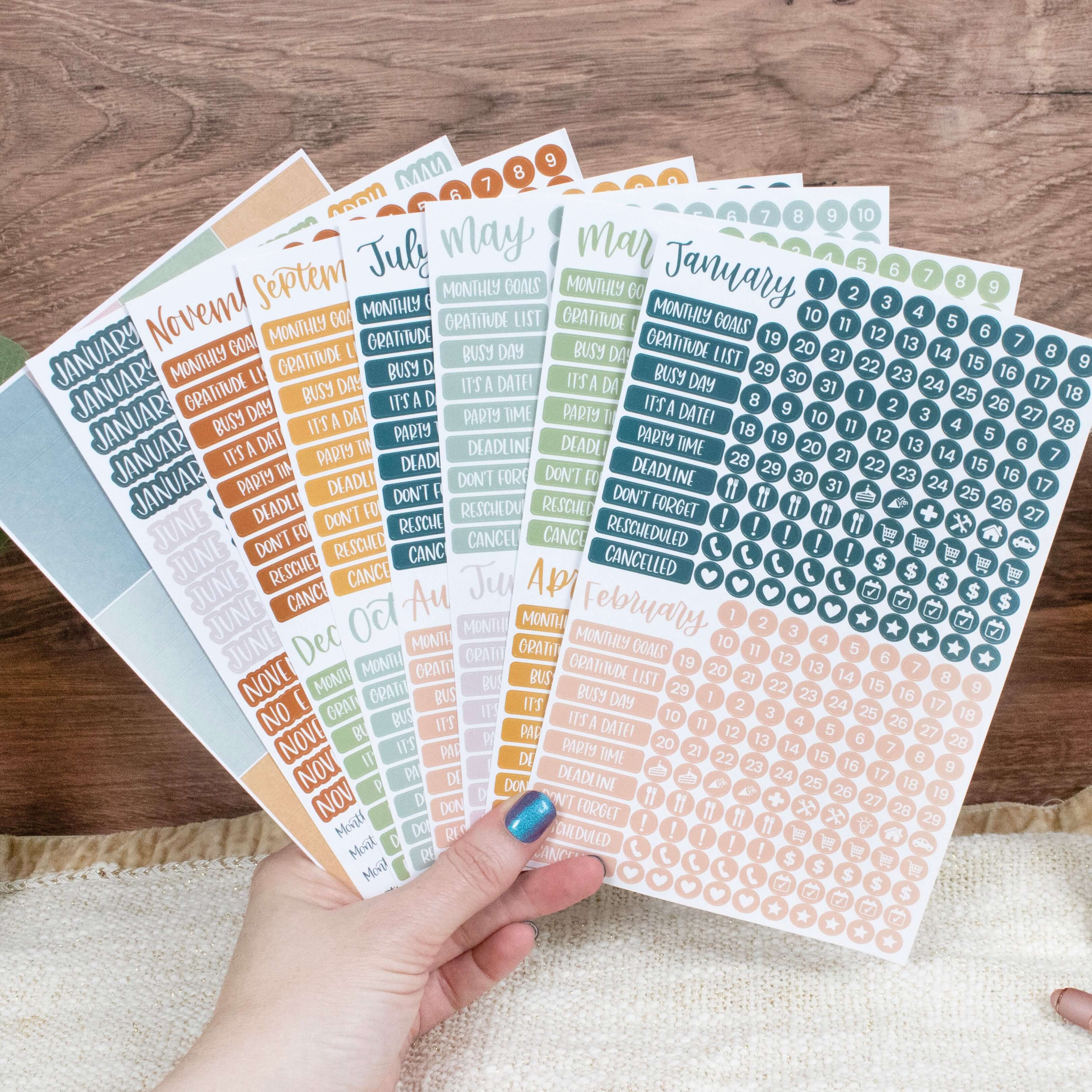 Planner Stickers, Calendar Essentials Pack, Sweater Weather