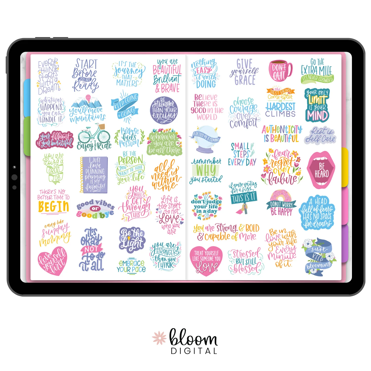 Digital Planner Stickers, Inspirational Quotes