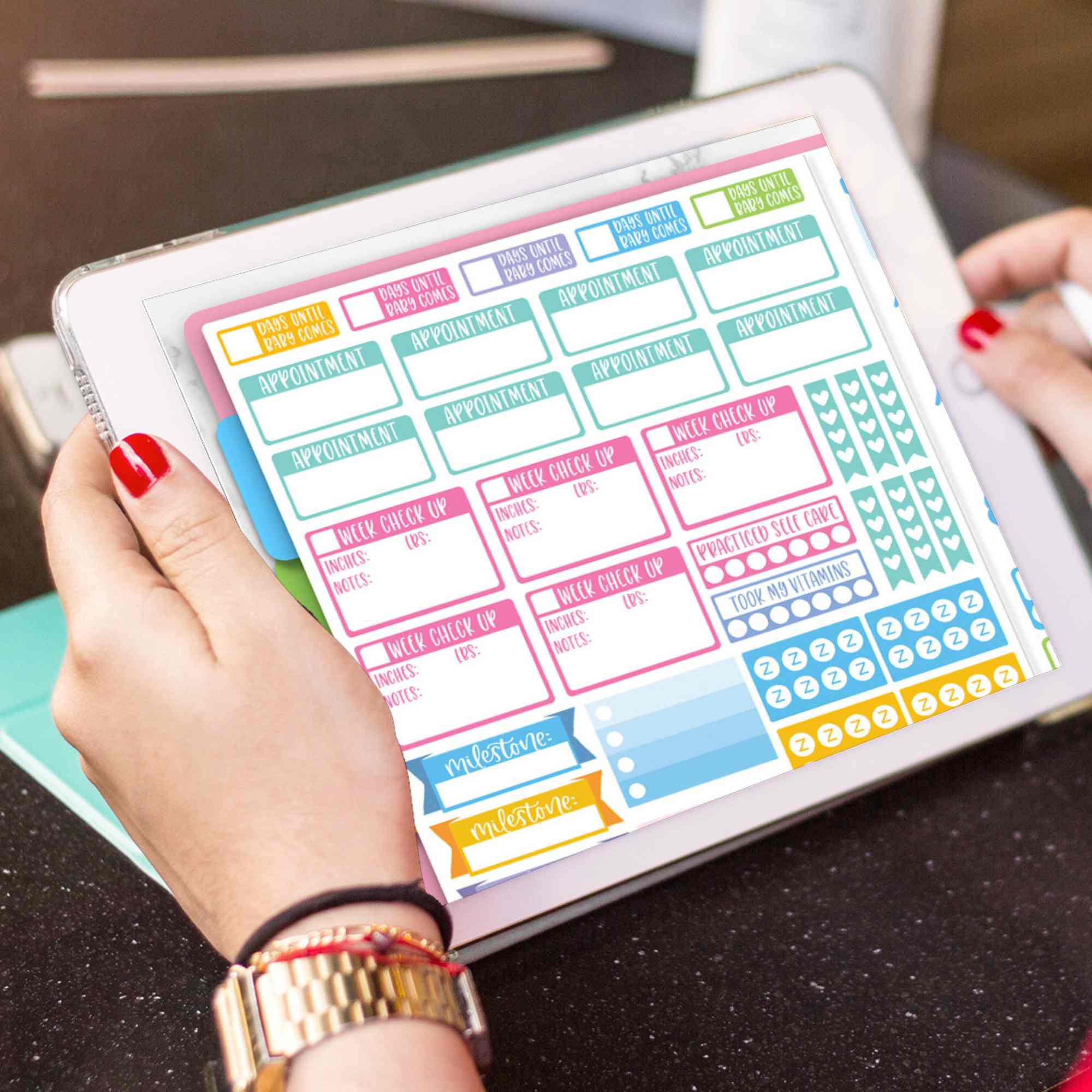Digital Planner Stickers, Pregnancy & Baby V2