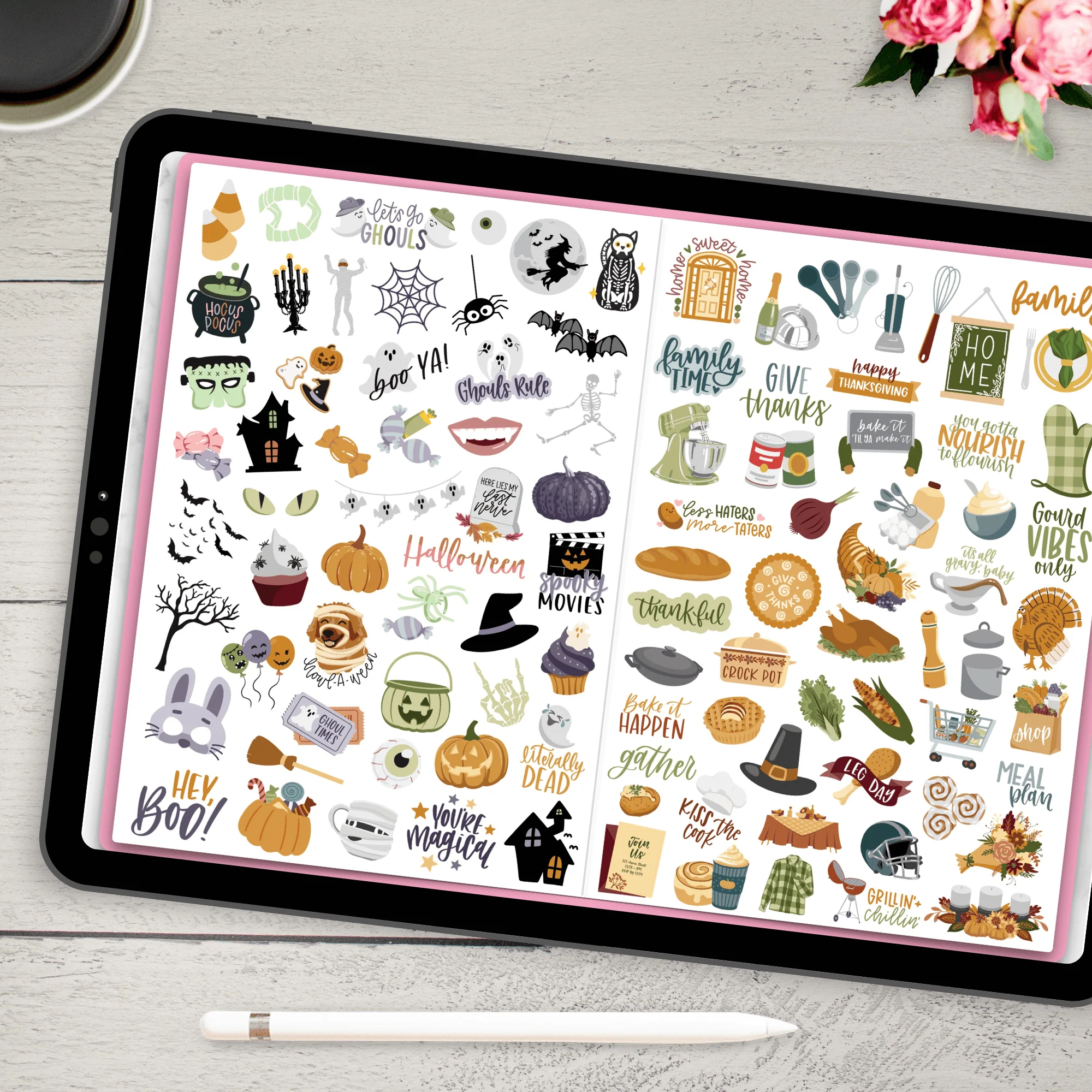 Digital Planner Stickers, Fall Essentials