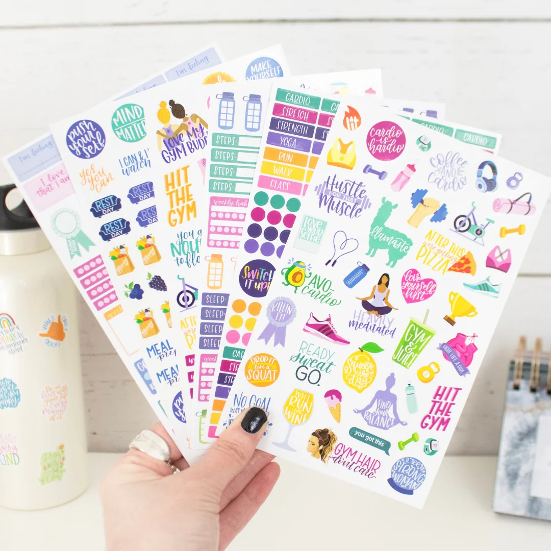 Planner Stickers, Fitness & Healthy Living Pack