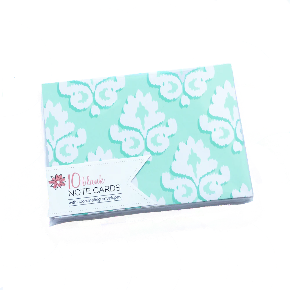 Card Set, Blank Mint Damask