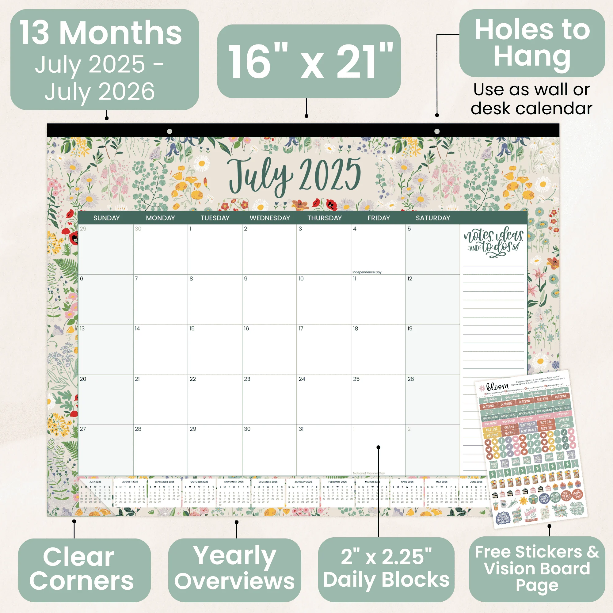 2025-26 Desk & Wall Calendar, 16