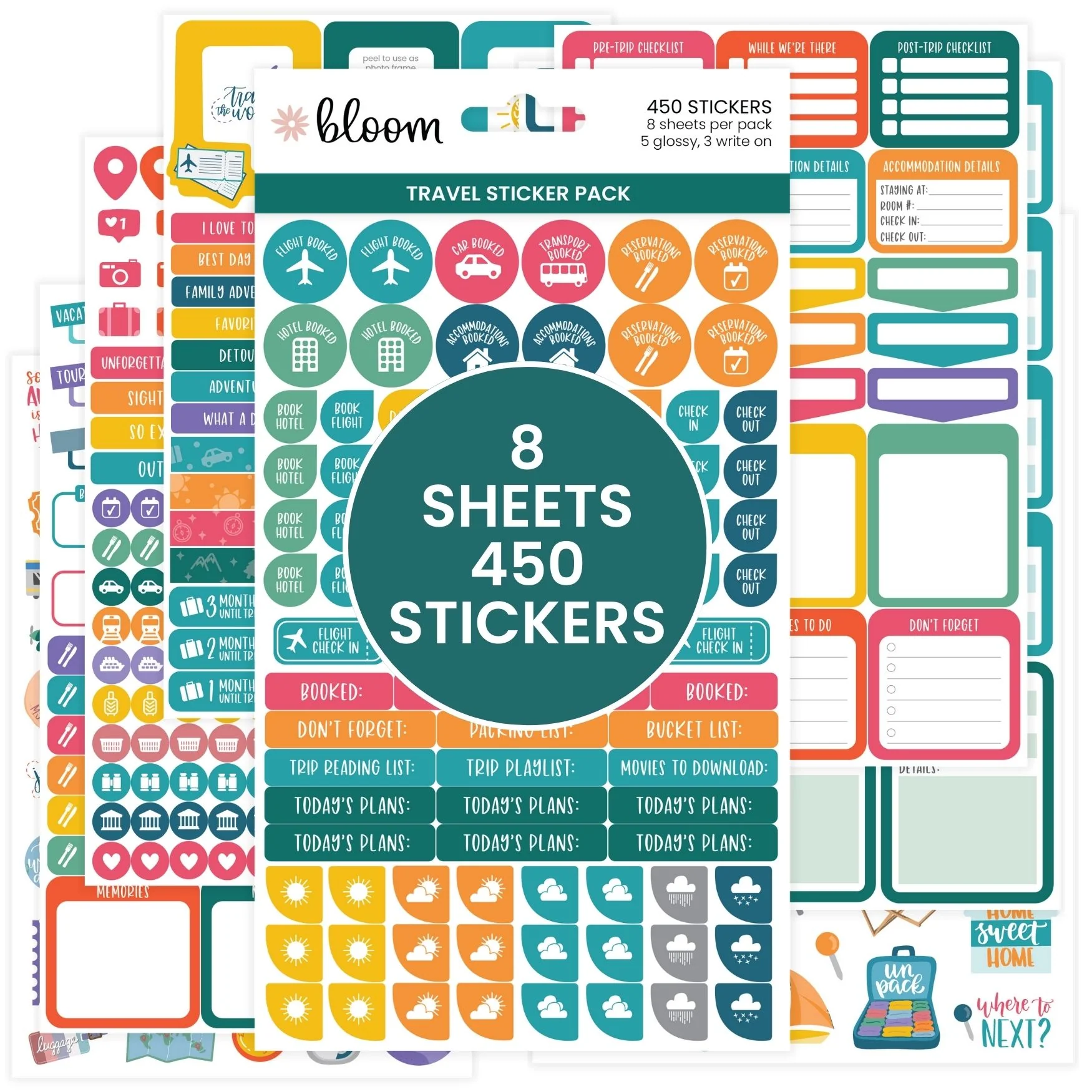 Planner Stickers, Travel Pack