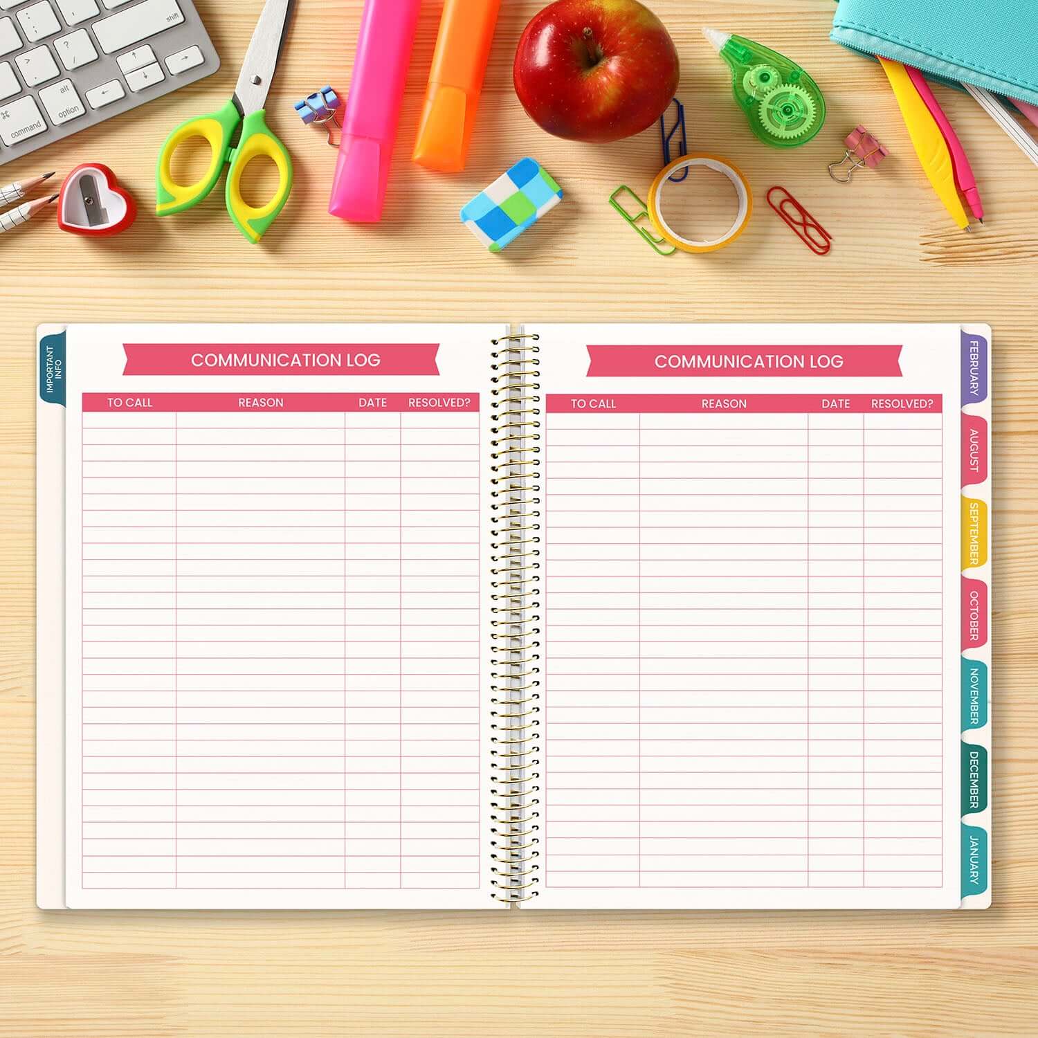 DATED 2025-26 Teacher Planner & Calendar, Interchangeable Cover, Bold & Bright