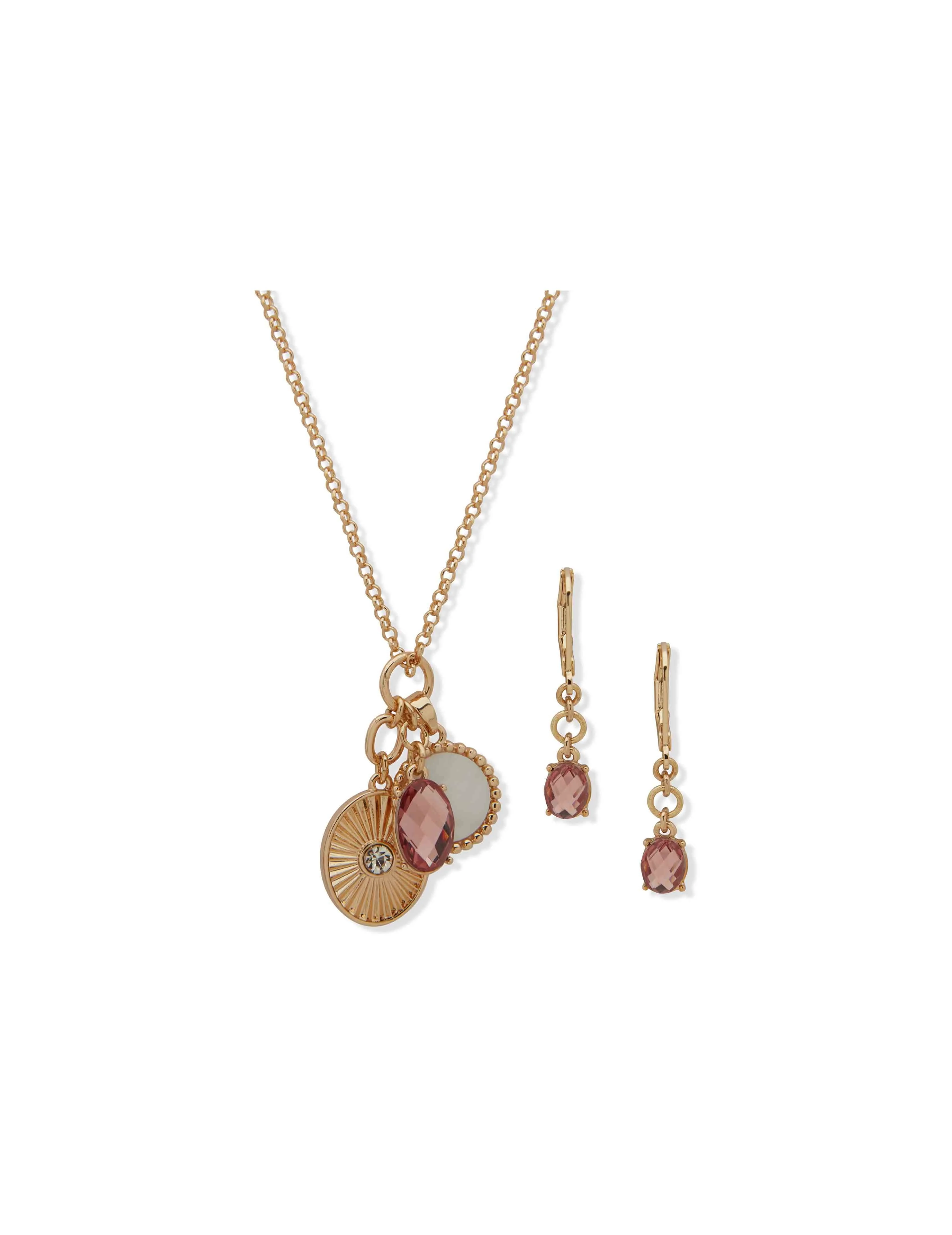 Charm Pendant Necklace and Earring Set