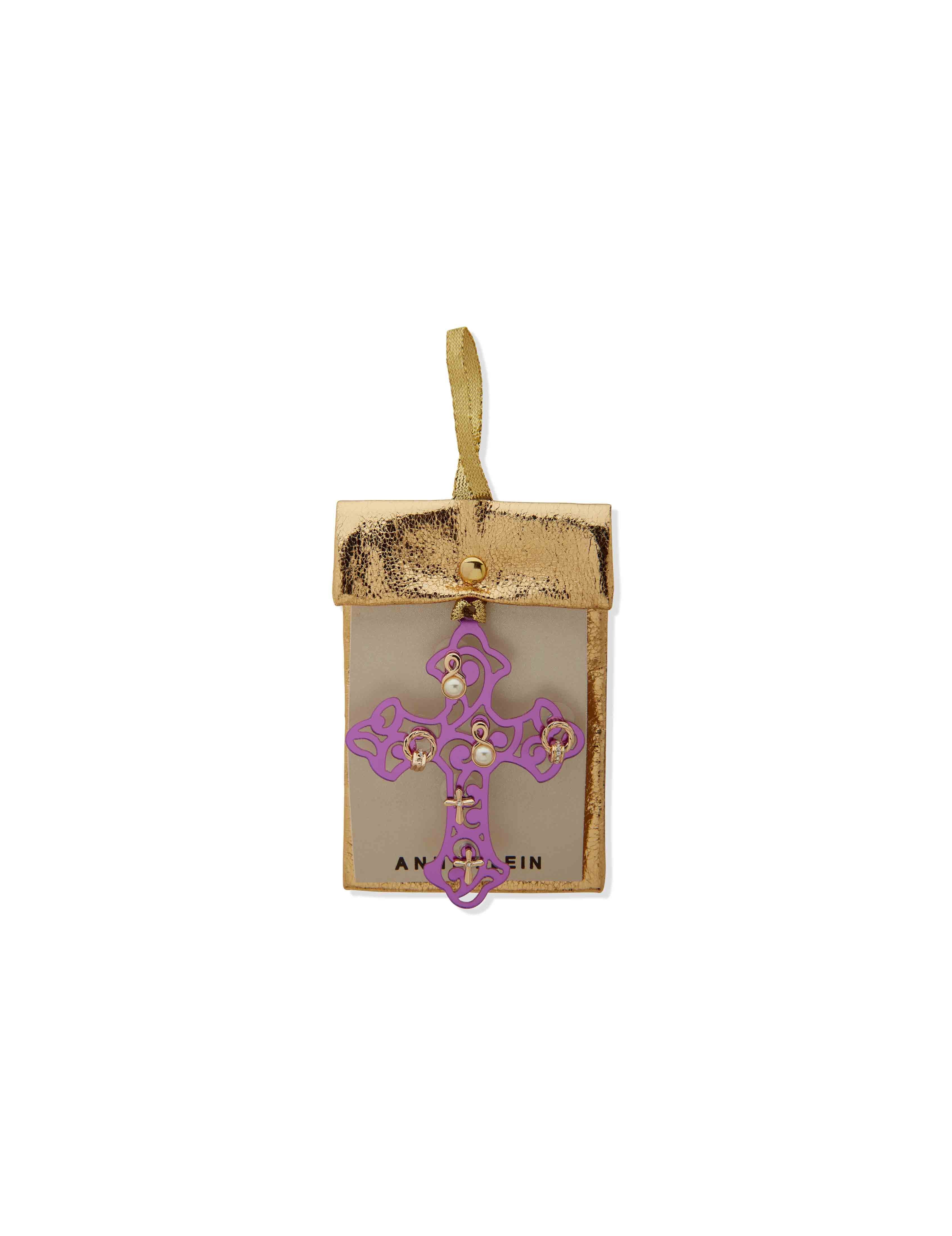 Earring Trio on Cross Ornament in Pouch