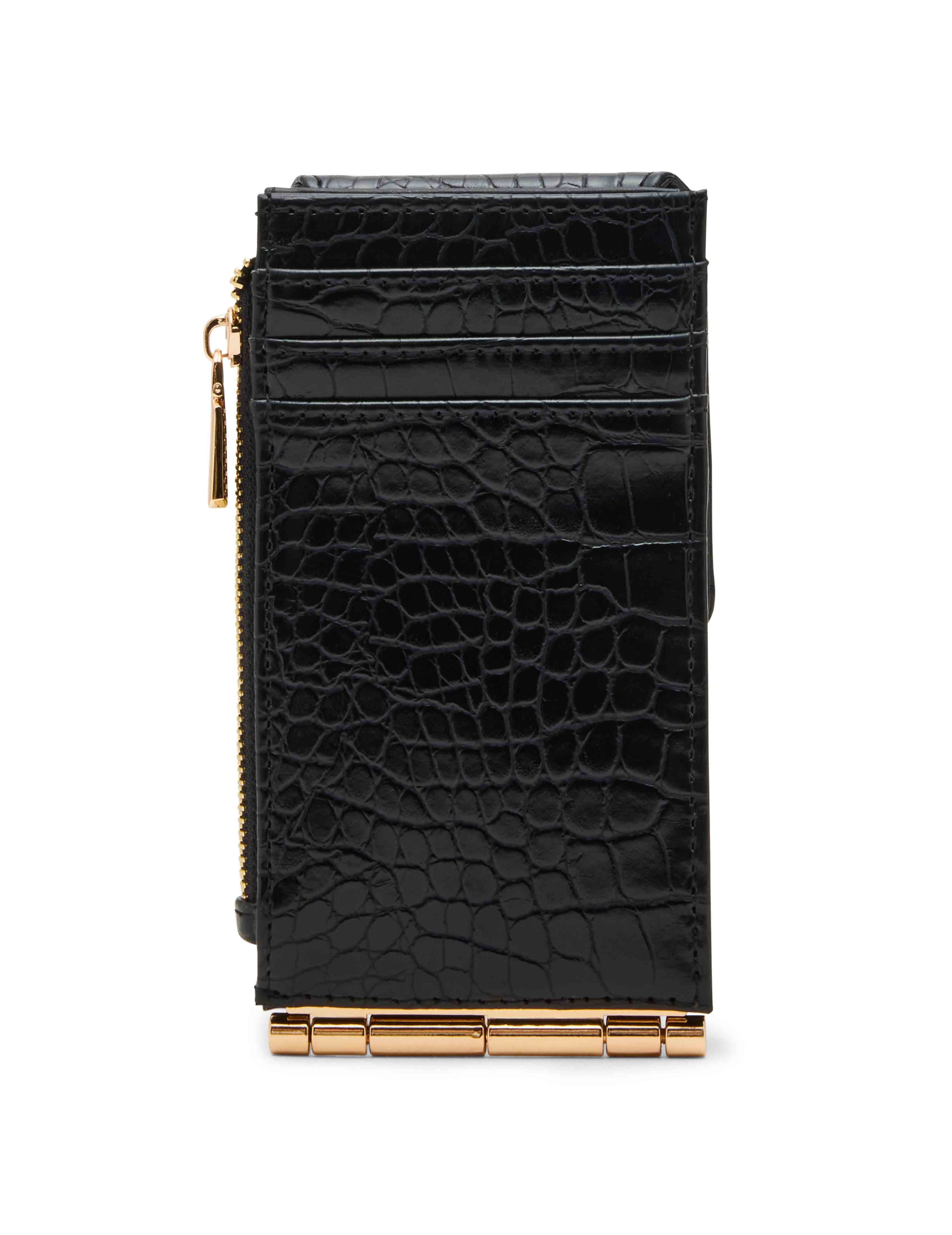 Embossed Crocodile Flap Wallet