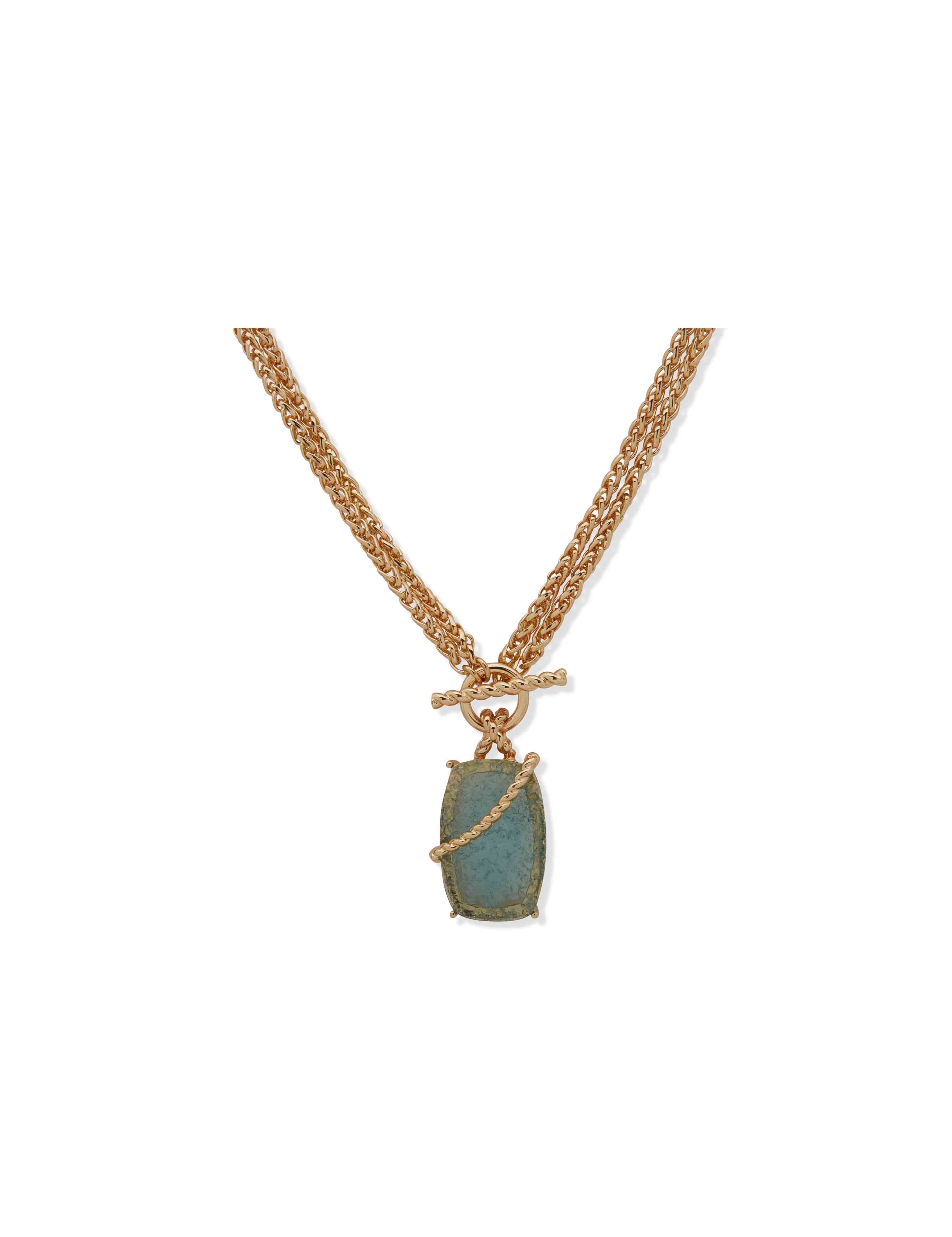 Nk 18/36In Convertaible  Stn Pndt W/ Toggle-Gld/Blue