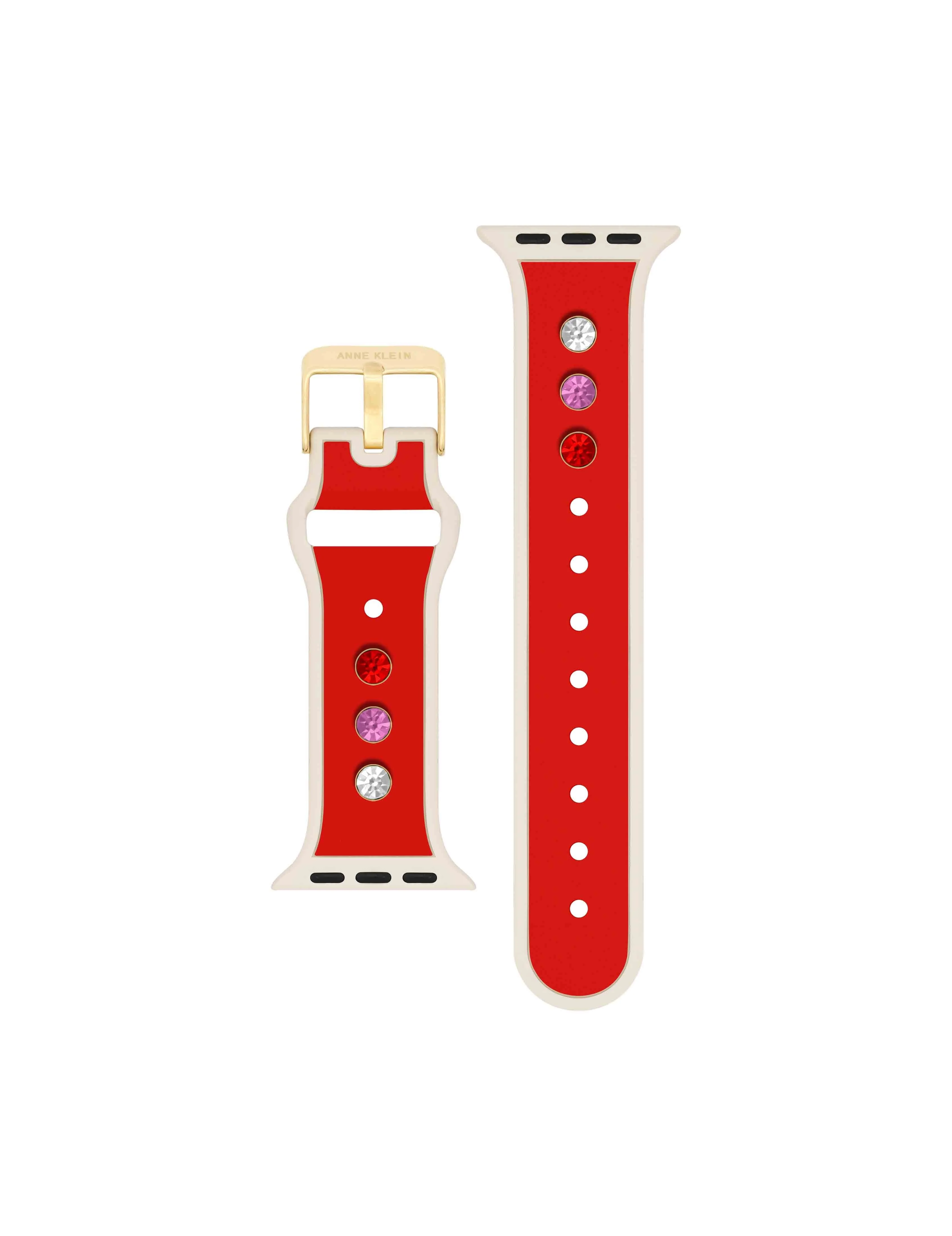 Silicone Band for Apple Watch® with Crystal Charms