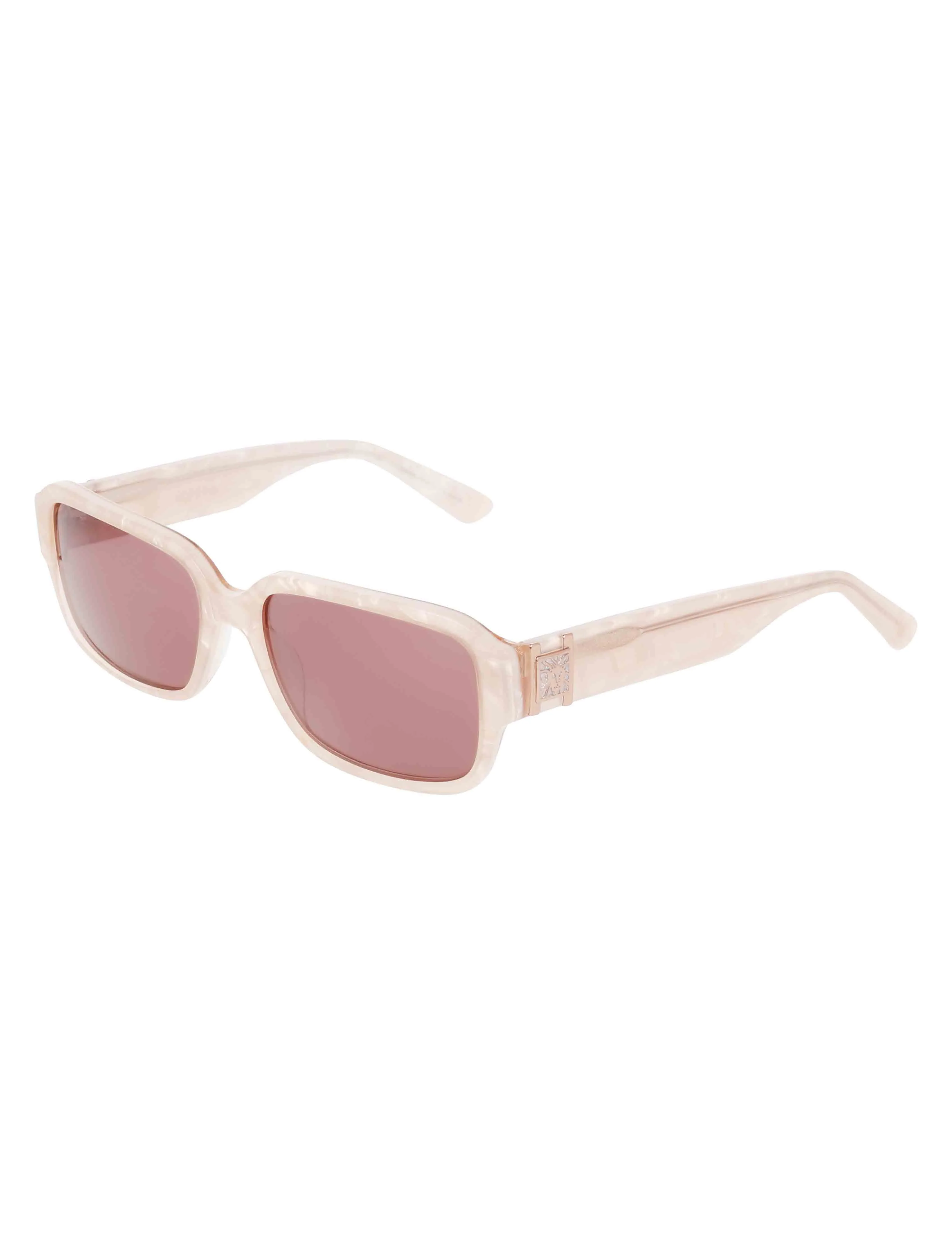 Narrow Rectangle Marbleized Sunglasses