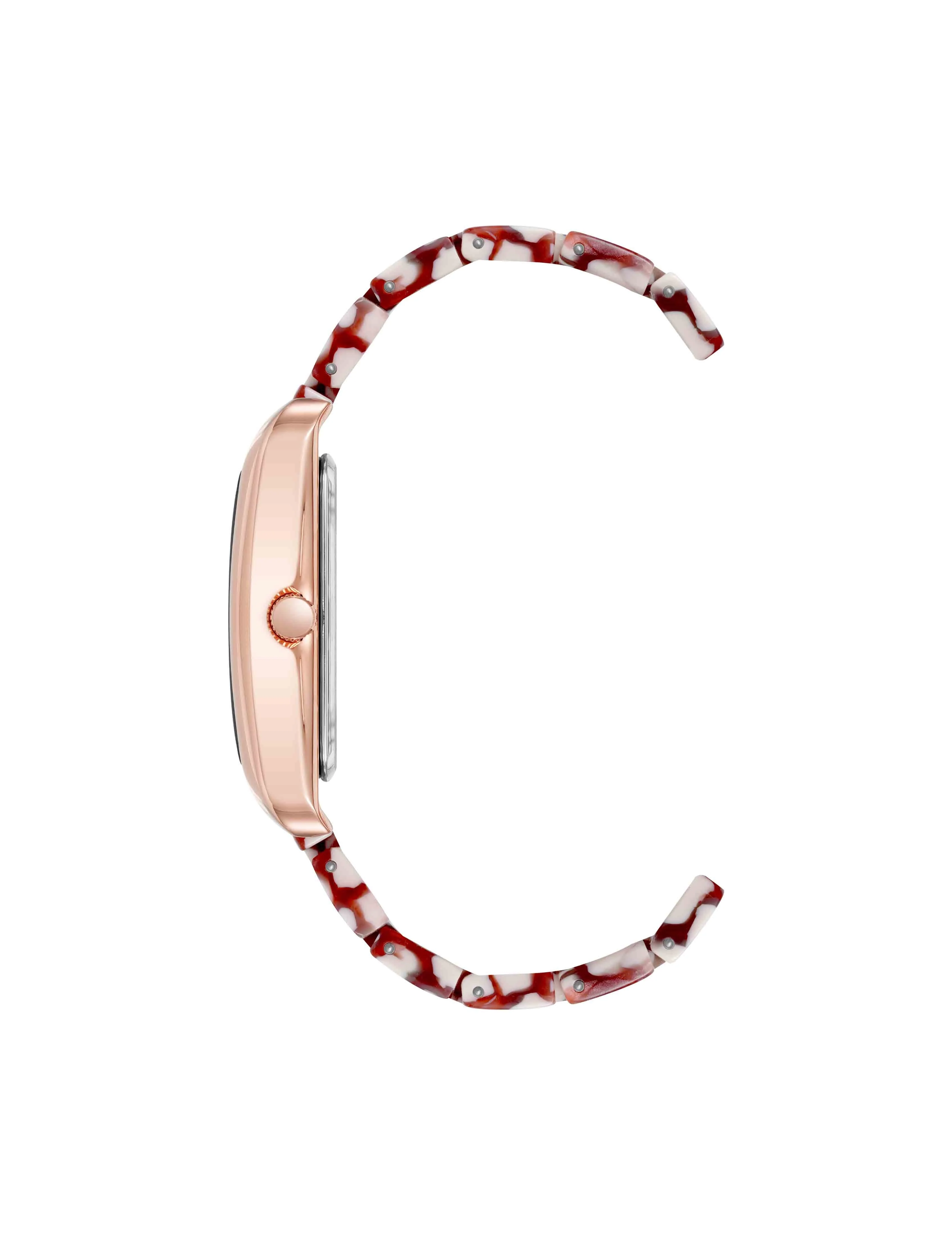 Delicate Rectangular Acetate Link Bracelet Watch