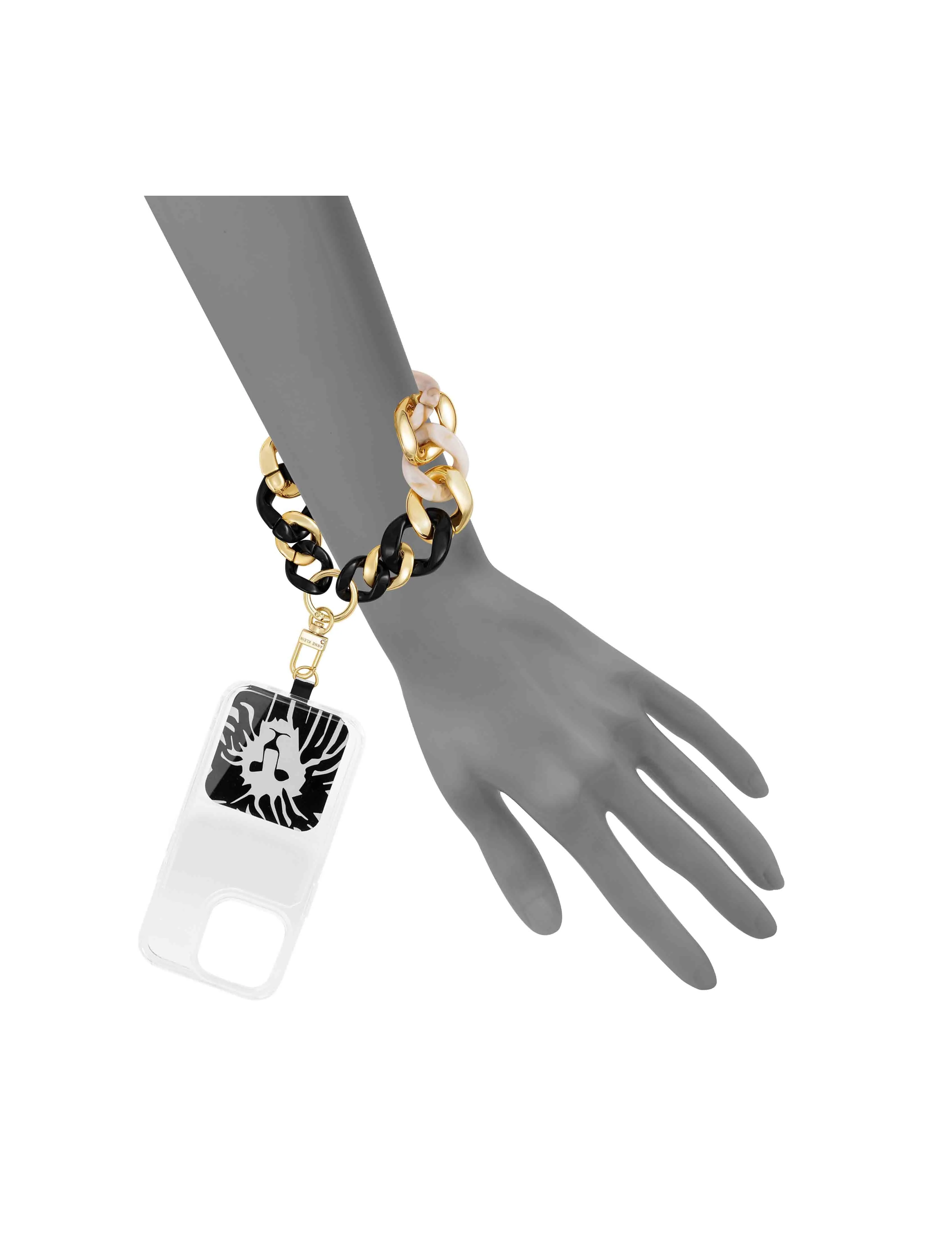Acetate and Metal Chain Link Wrist Strap for iPhone®