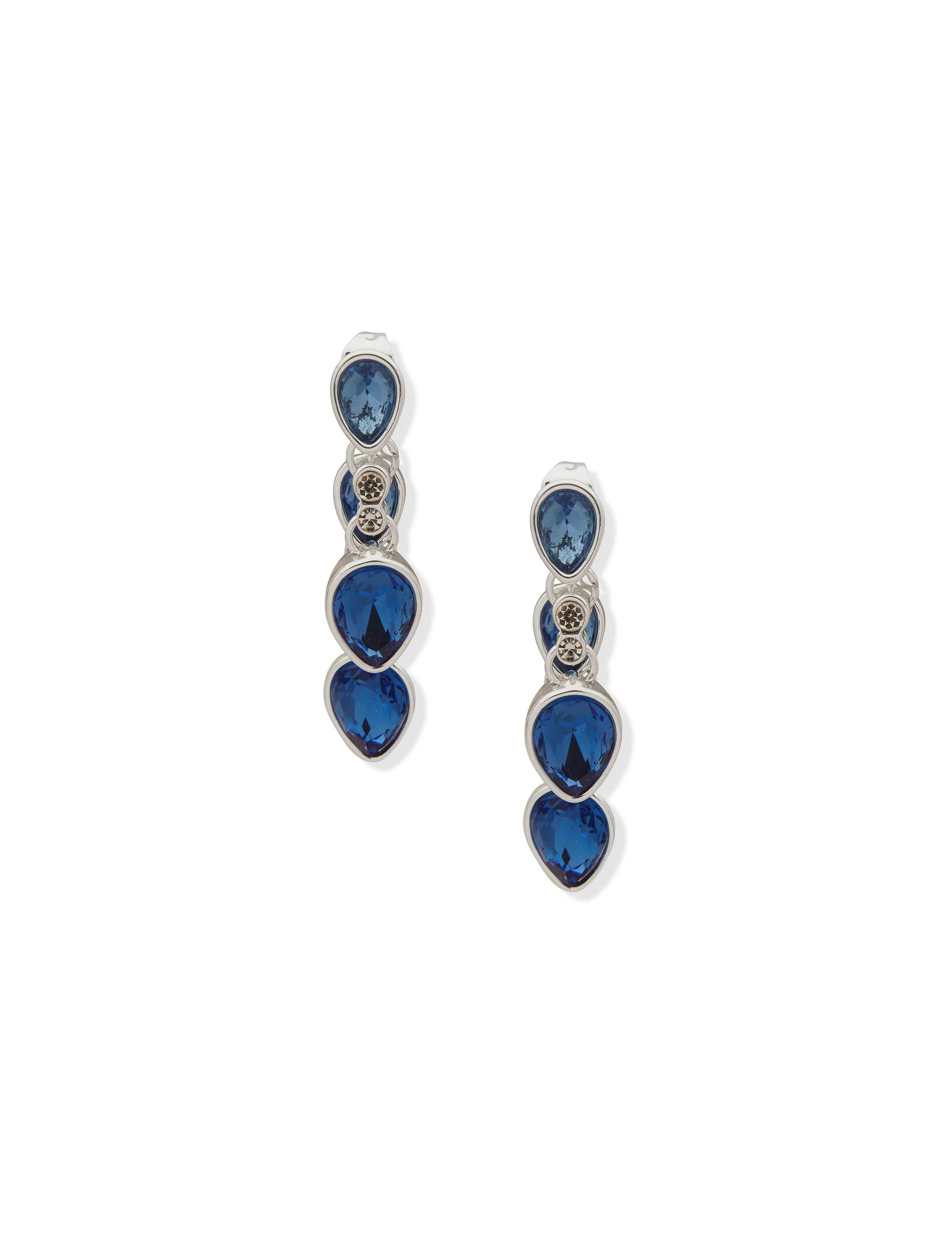 Teardrop Two-Row Linear Earrings