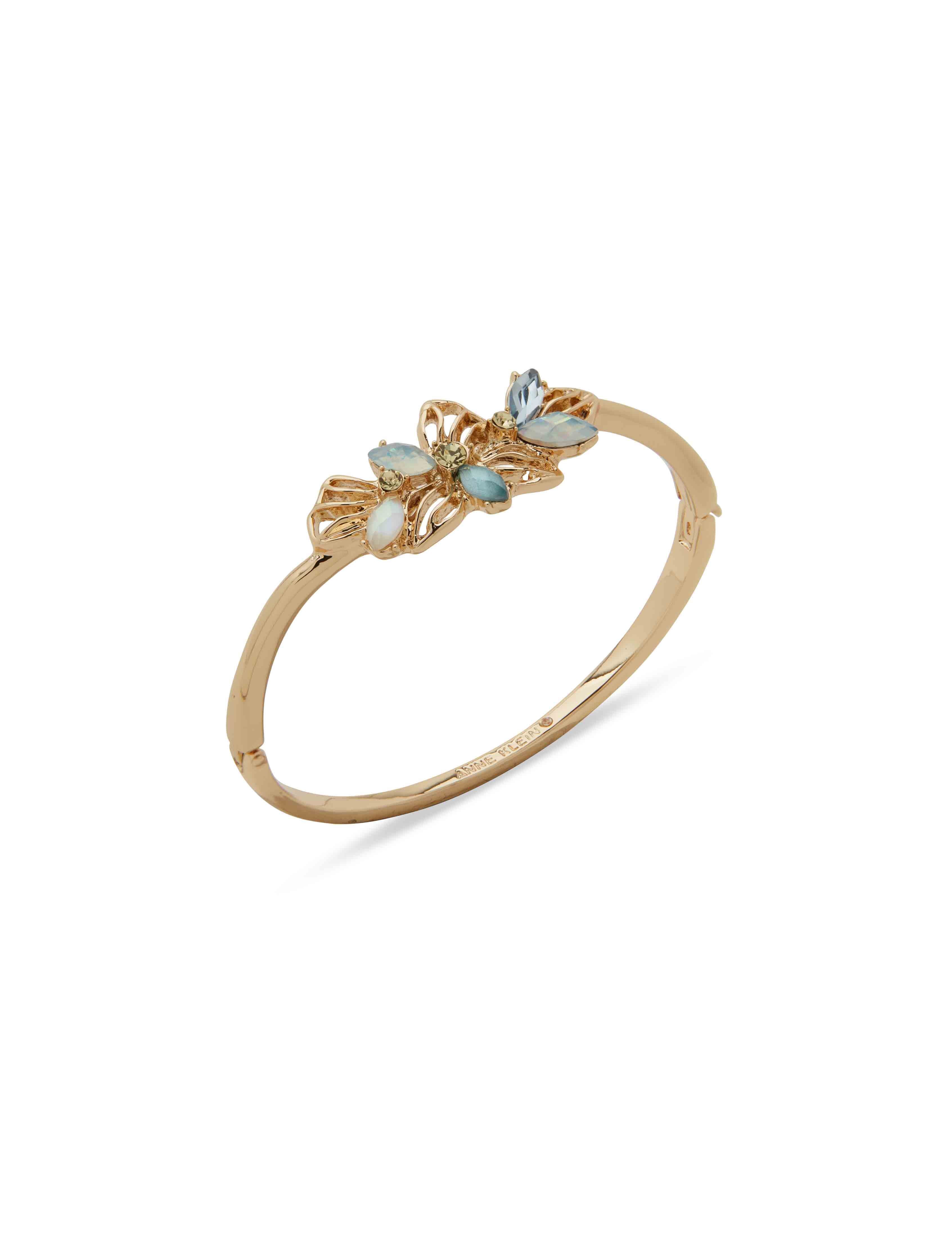 Flower Motif Open Hinge Bracelet