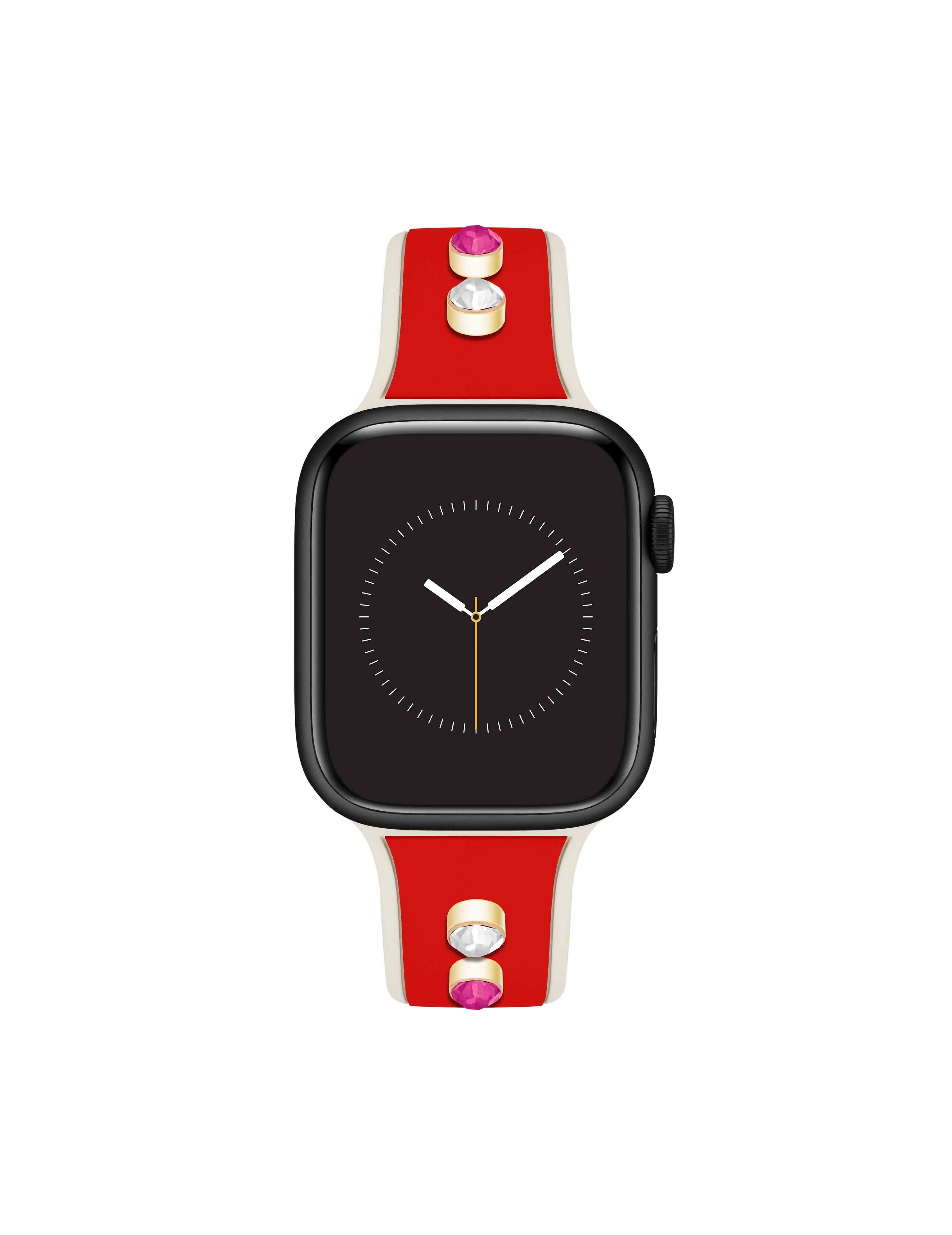 Silicone Band for Apple Watch® with Crystal Charms