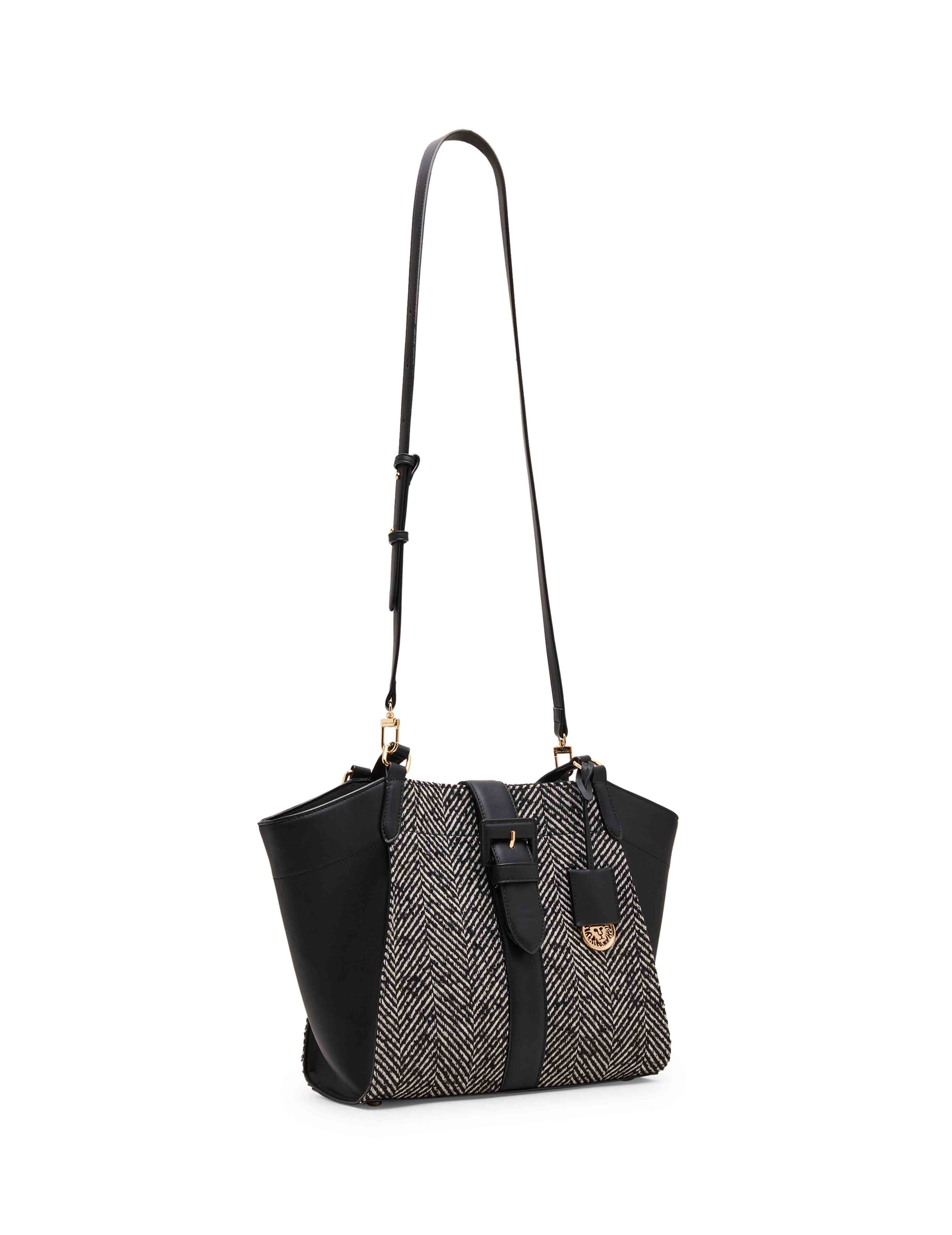 Medium Herringbone Tote with Convertible Strap