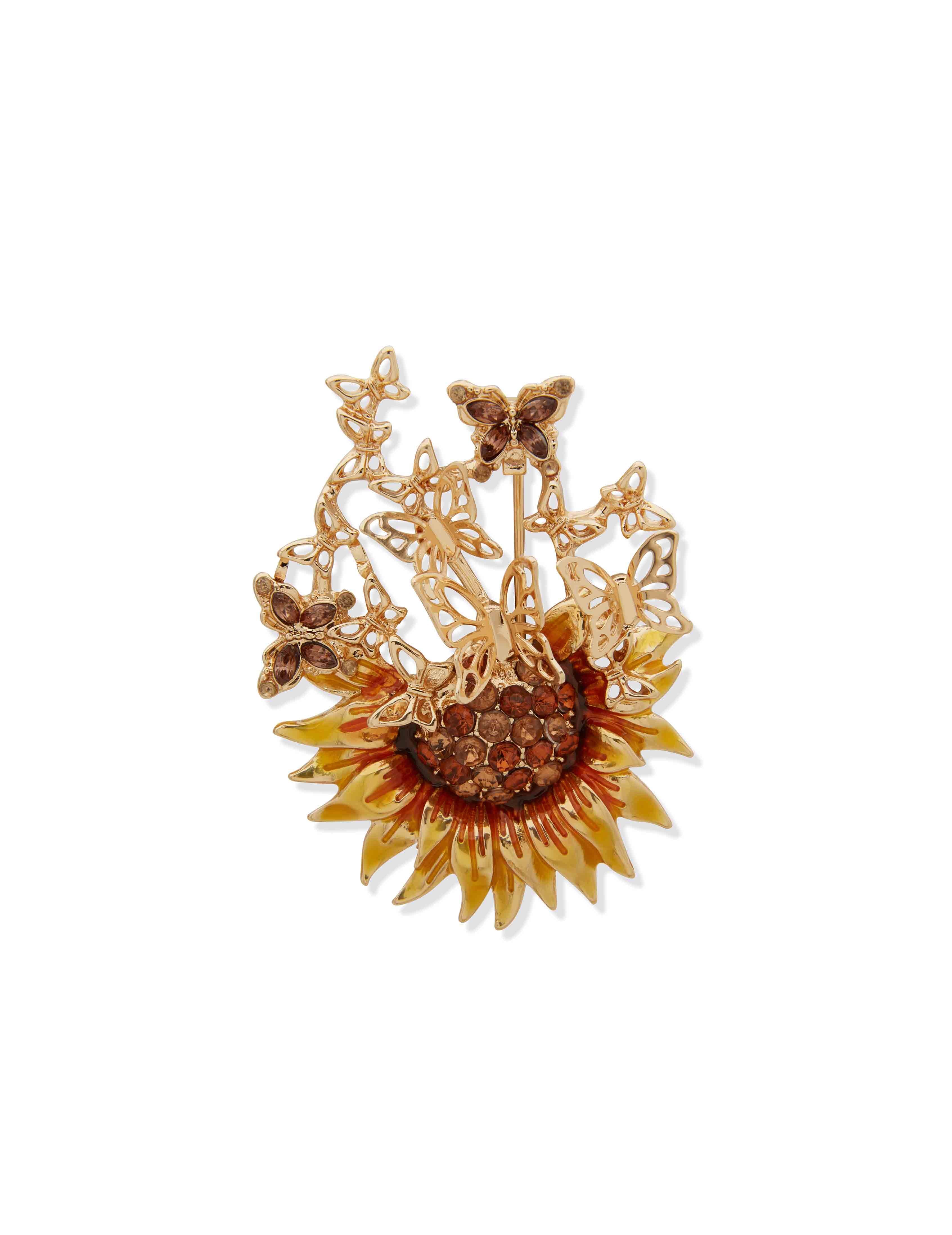 Sunflower & Butterfly Brooch