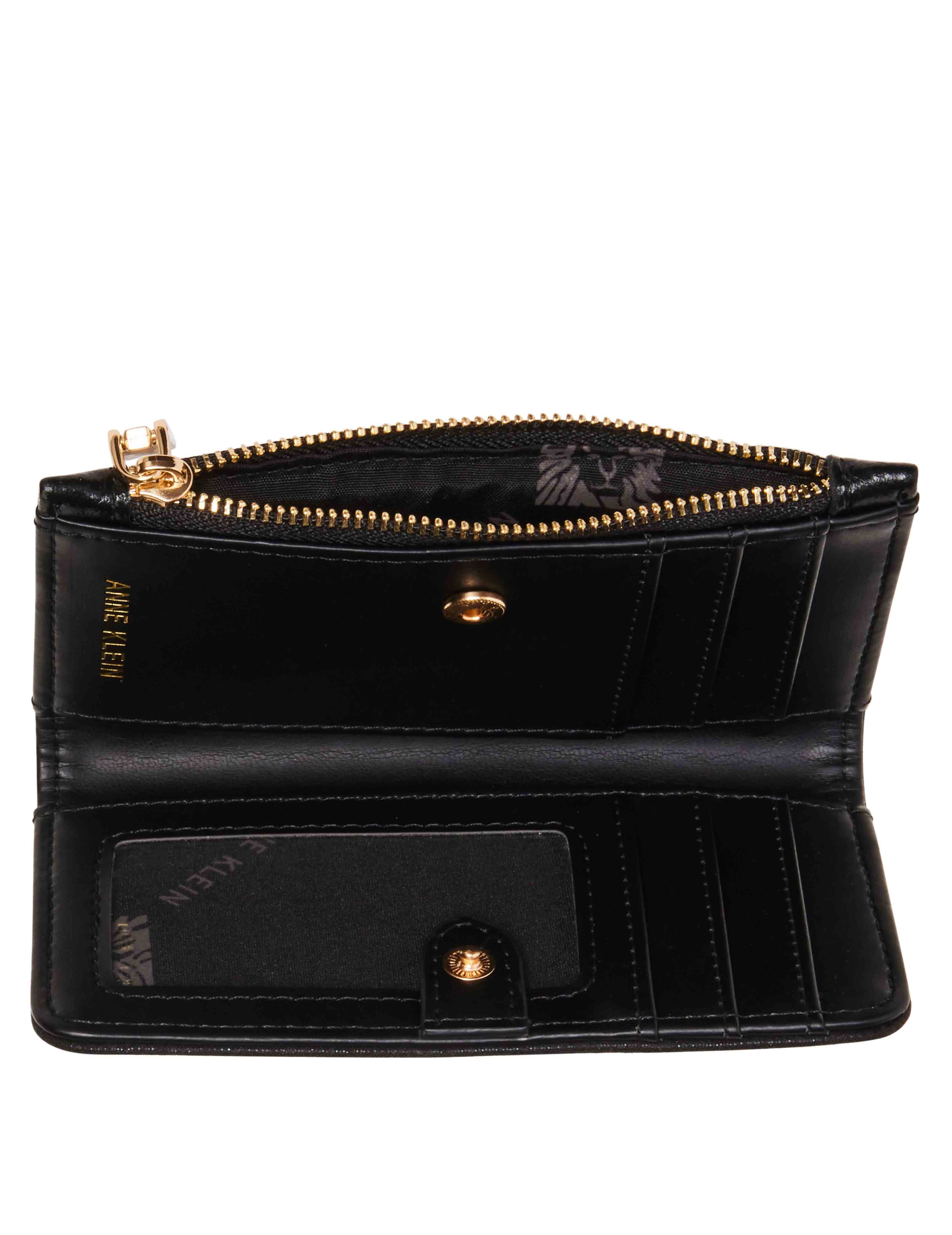 2 Piece Gift Set With Rhinestone Zip Clutch And Card Case