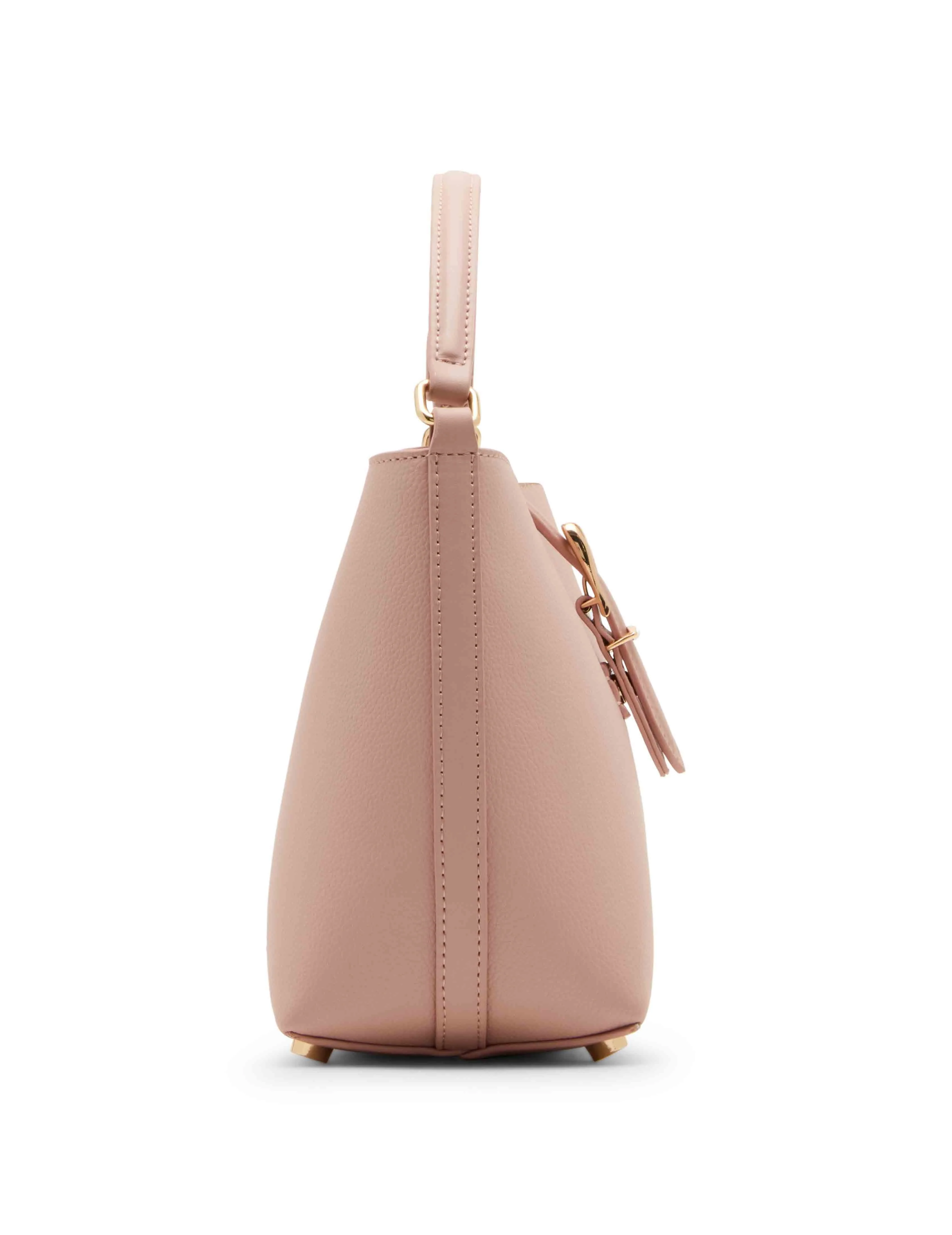 Small Sculpted Buckle Bucket with Convertible Strap