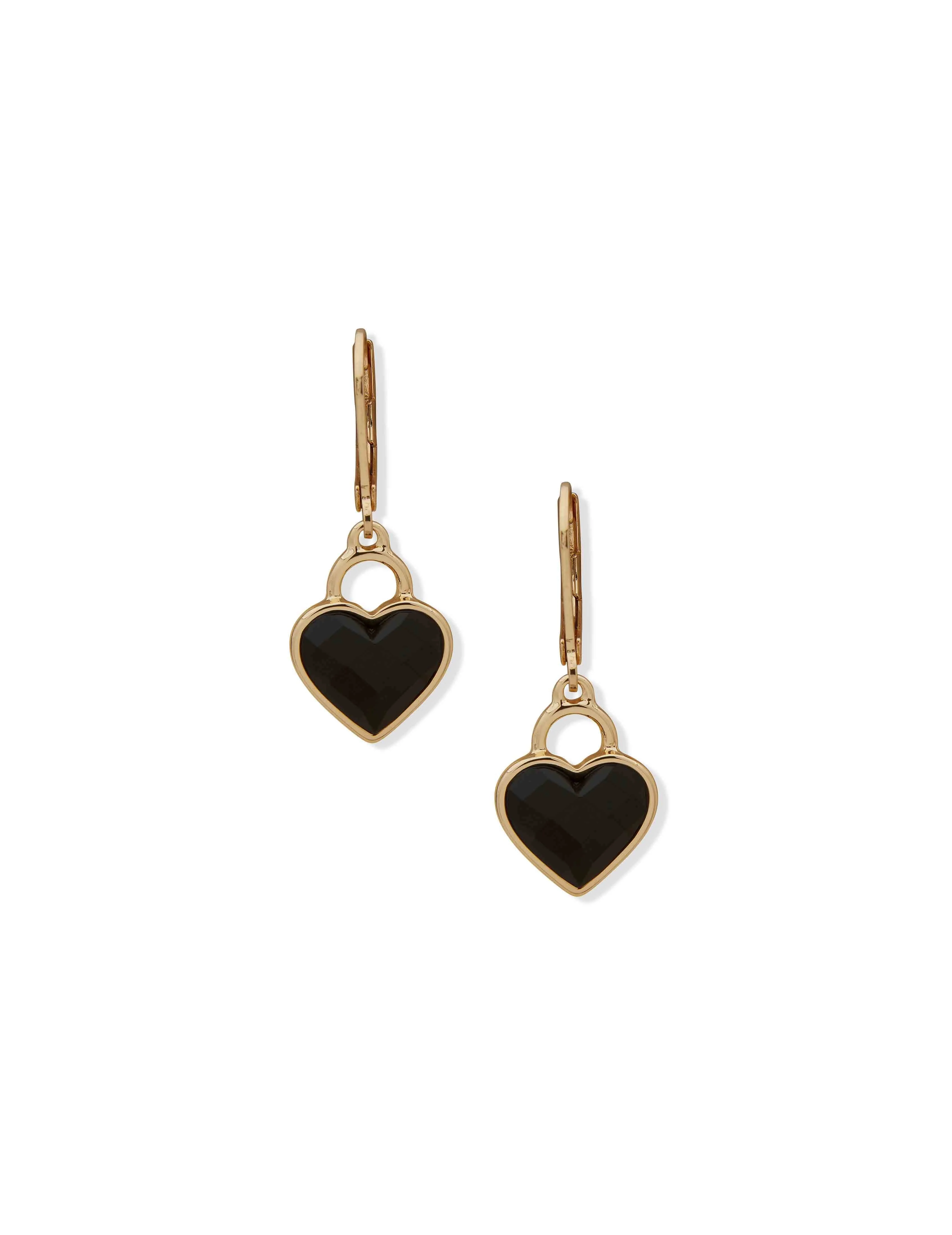Heart Motif Earring - Gold Jet