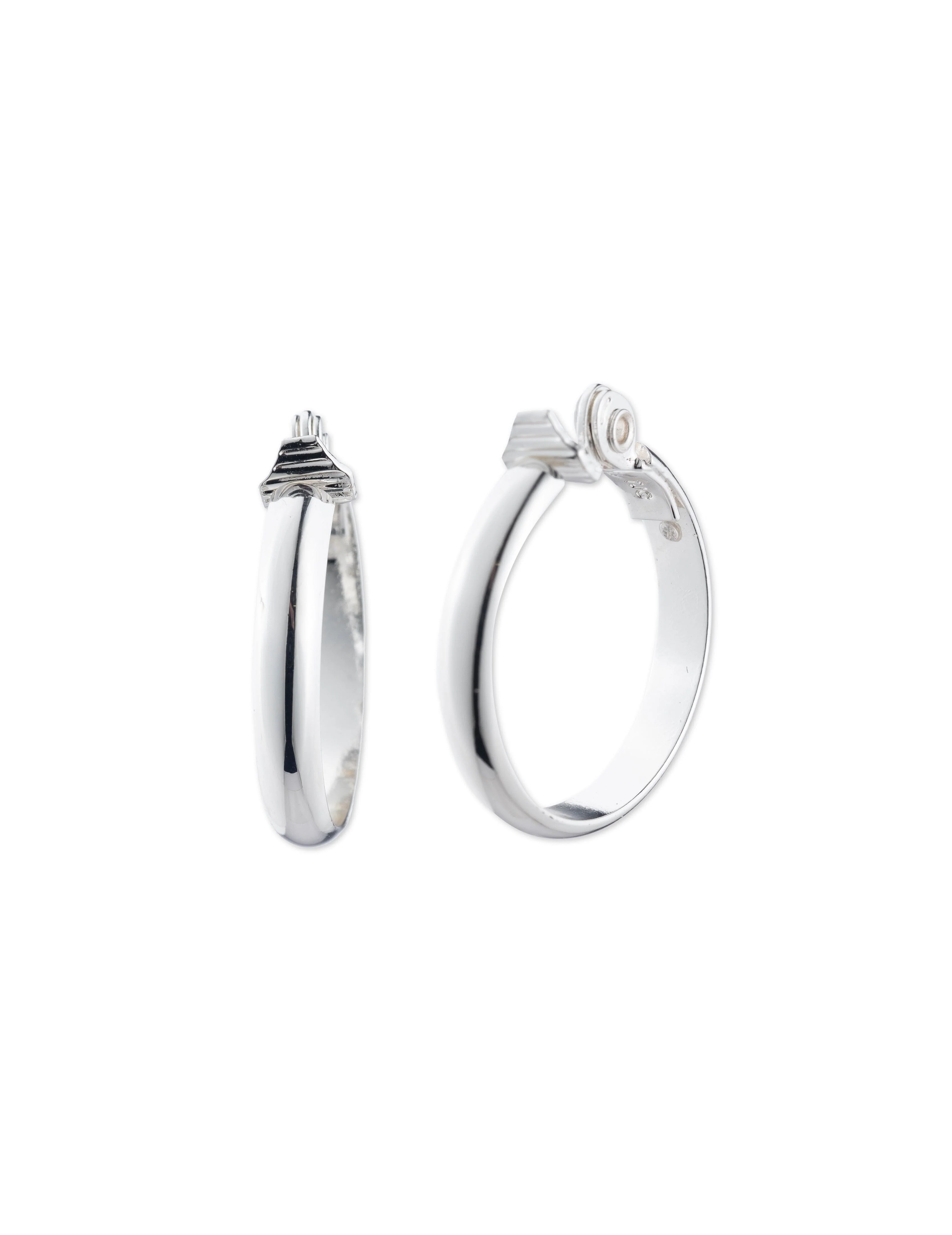 Silver-Tone Hoop Clip Earrings