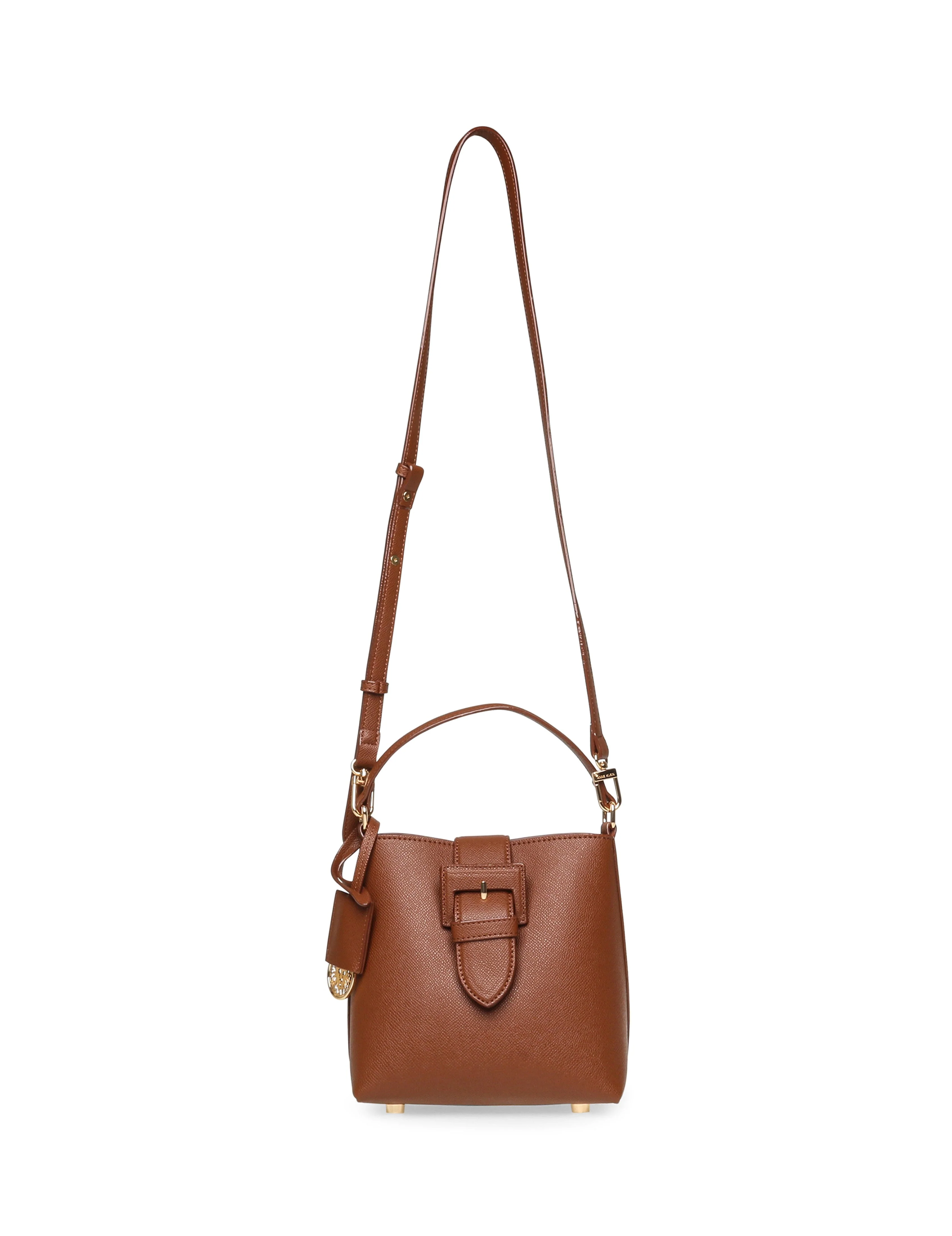 Small Sculpted Buckle Bucket with Convertible Strap