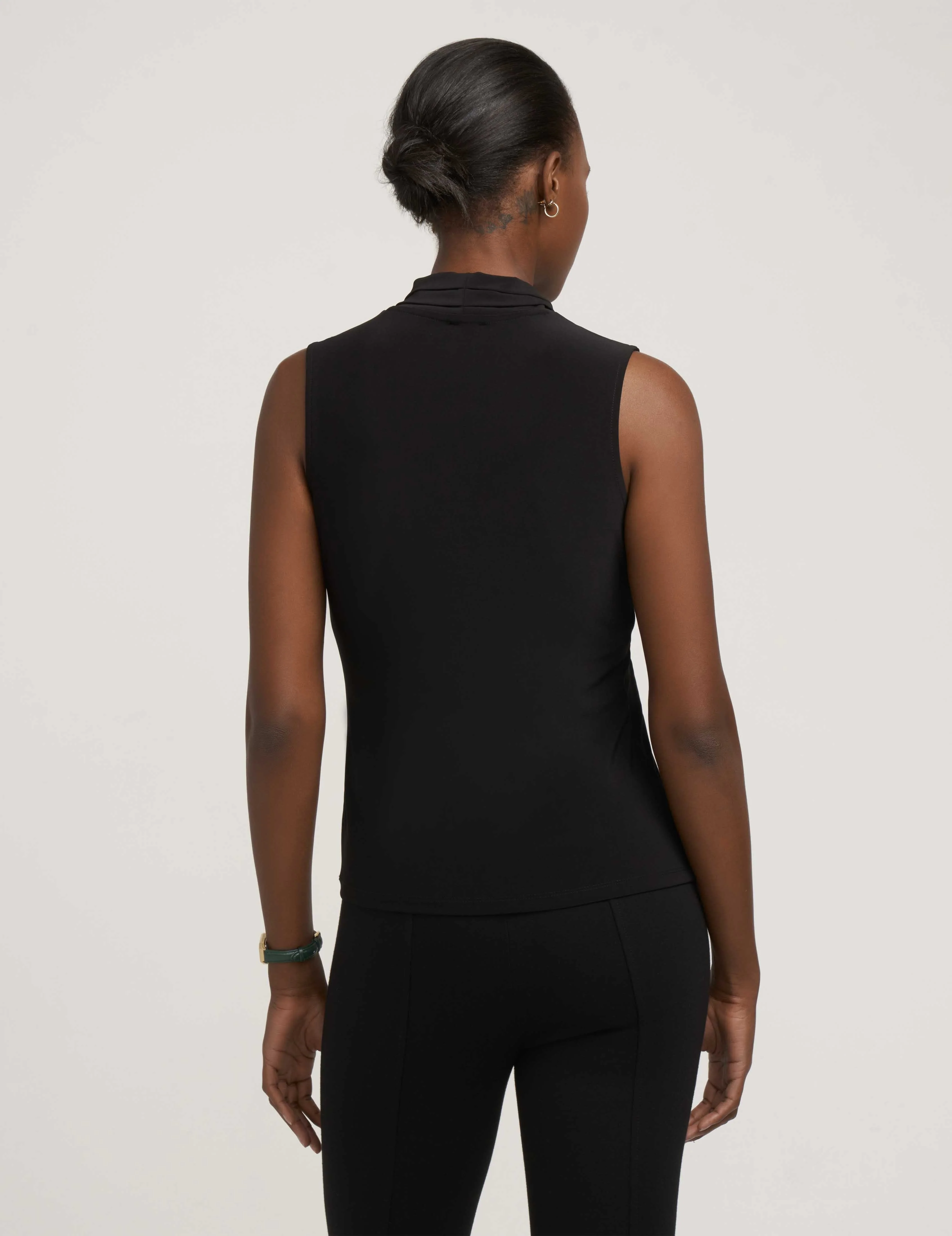 Petite V-Neck Triple Pleat Top