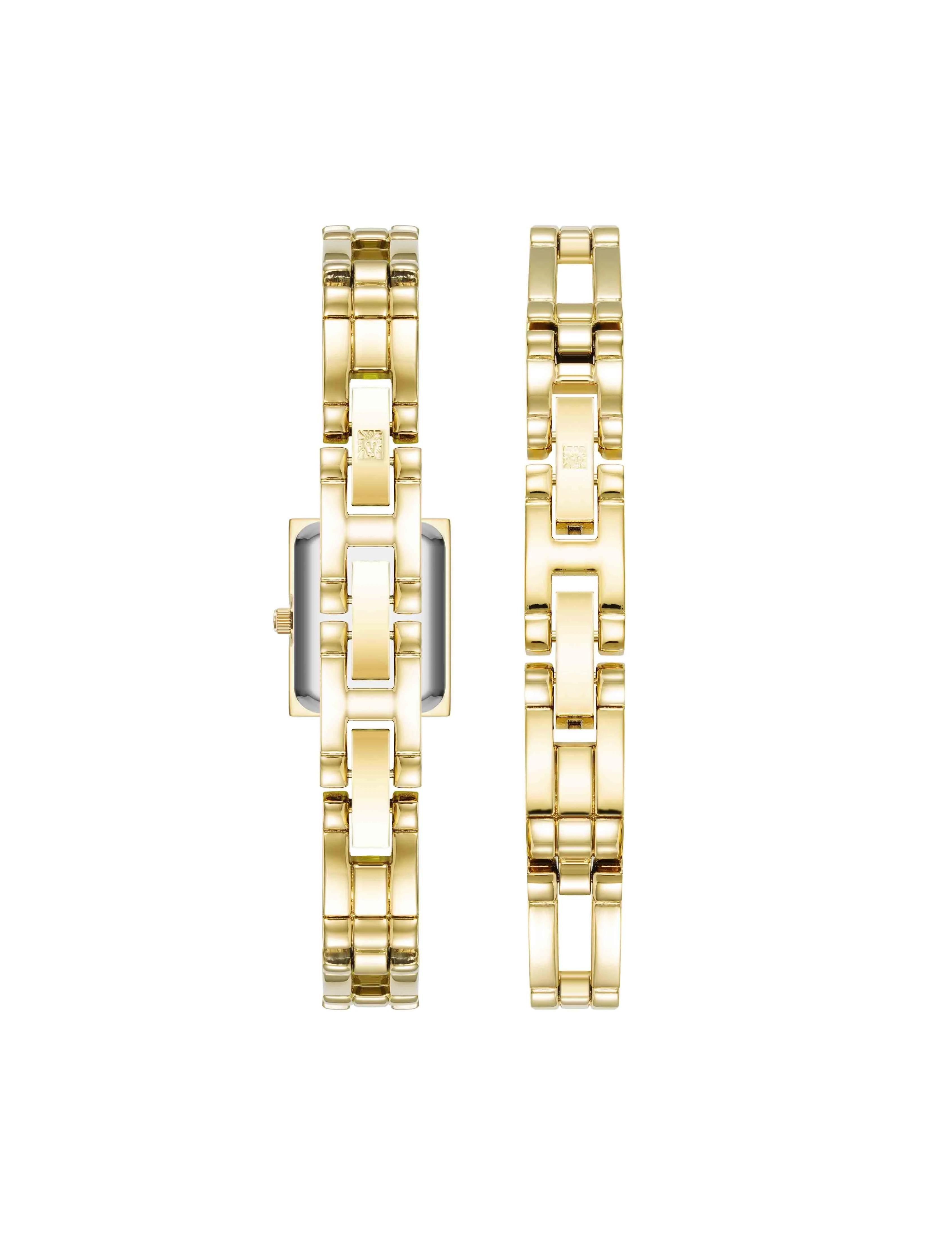 Iconic Rectangular Case Bangle Watch Set