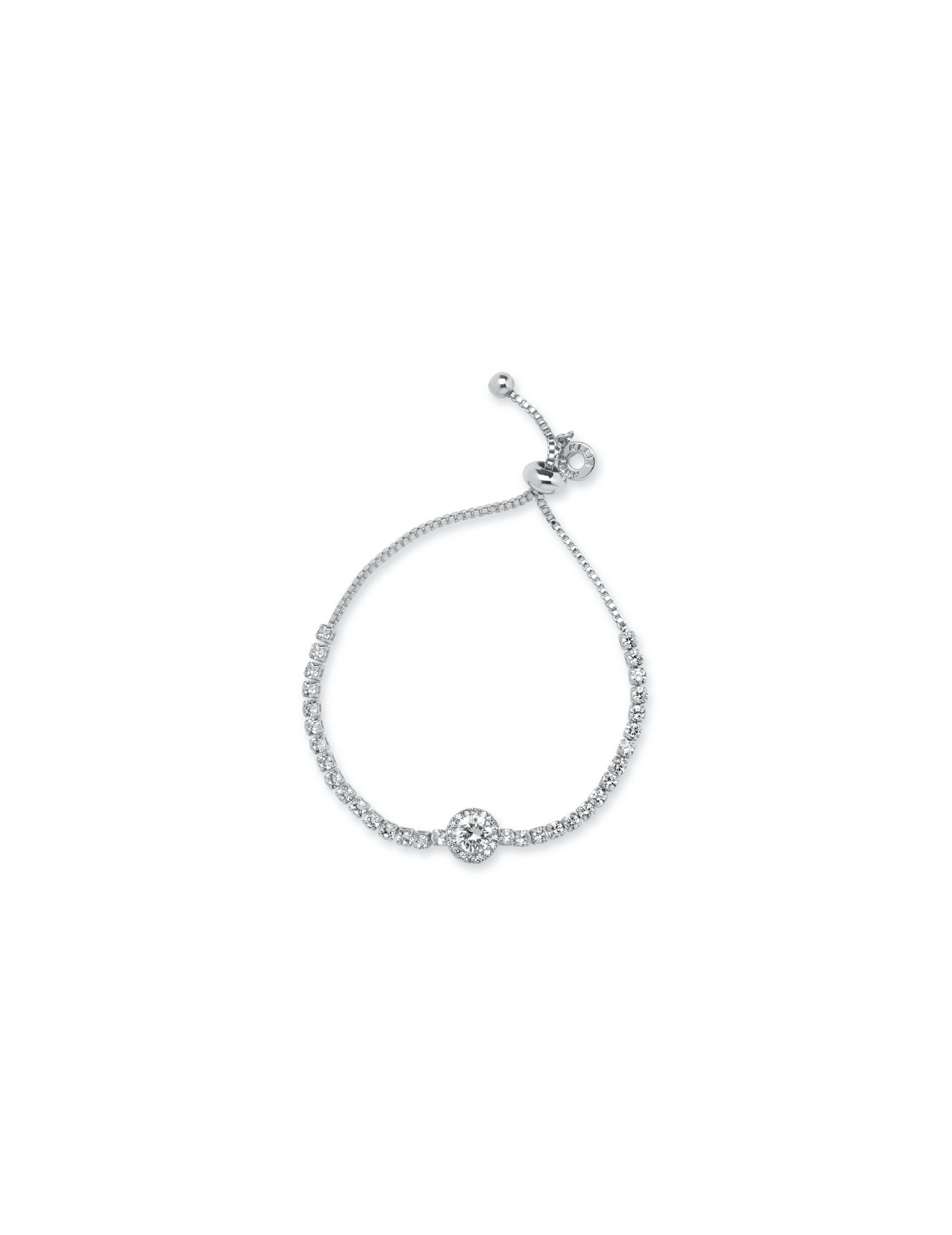 Crystal Silver-Tone Bracelet