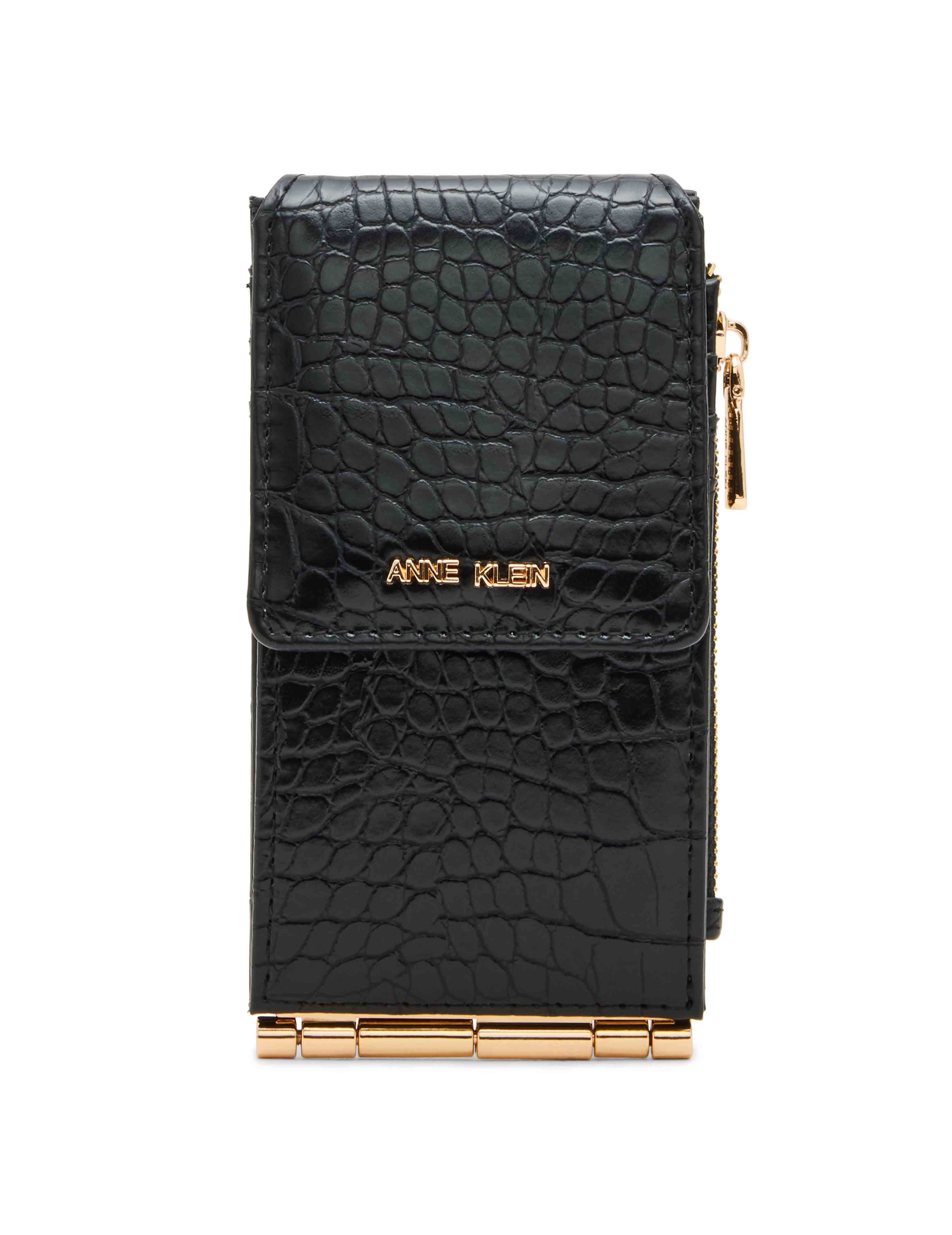 Embossed Crocodile Flap Wallet