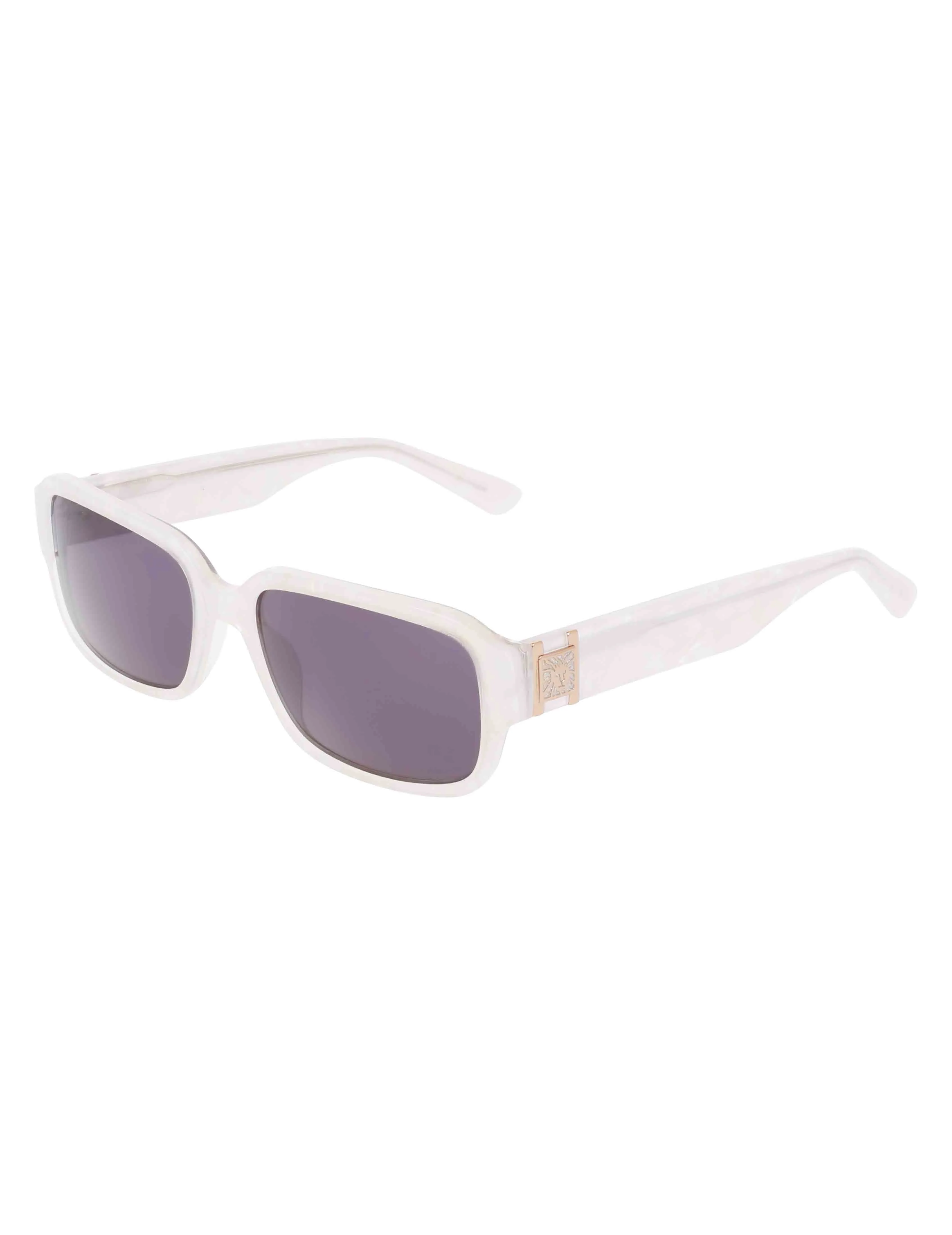 Narrow Rectangle Marbleized Sunglasses