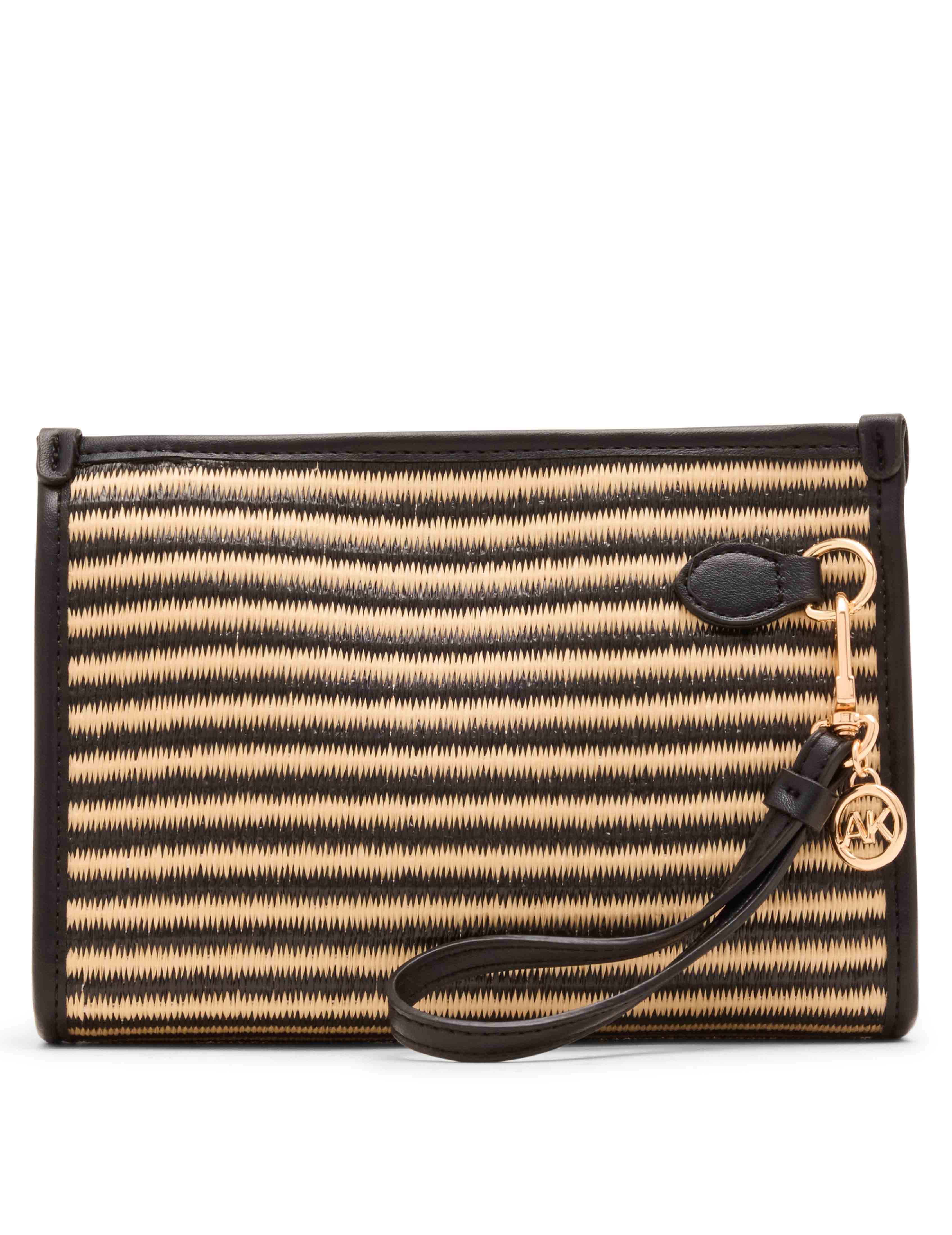 Stripe Straw Wristlet
