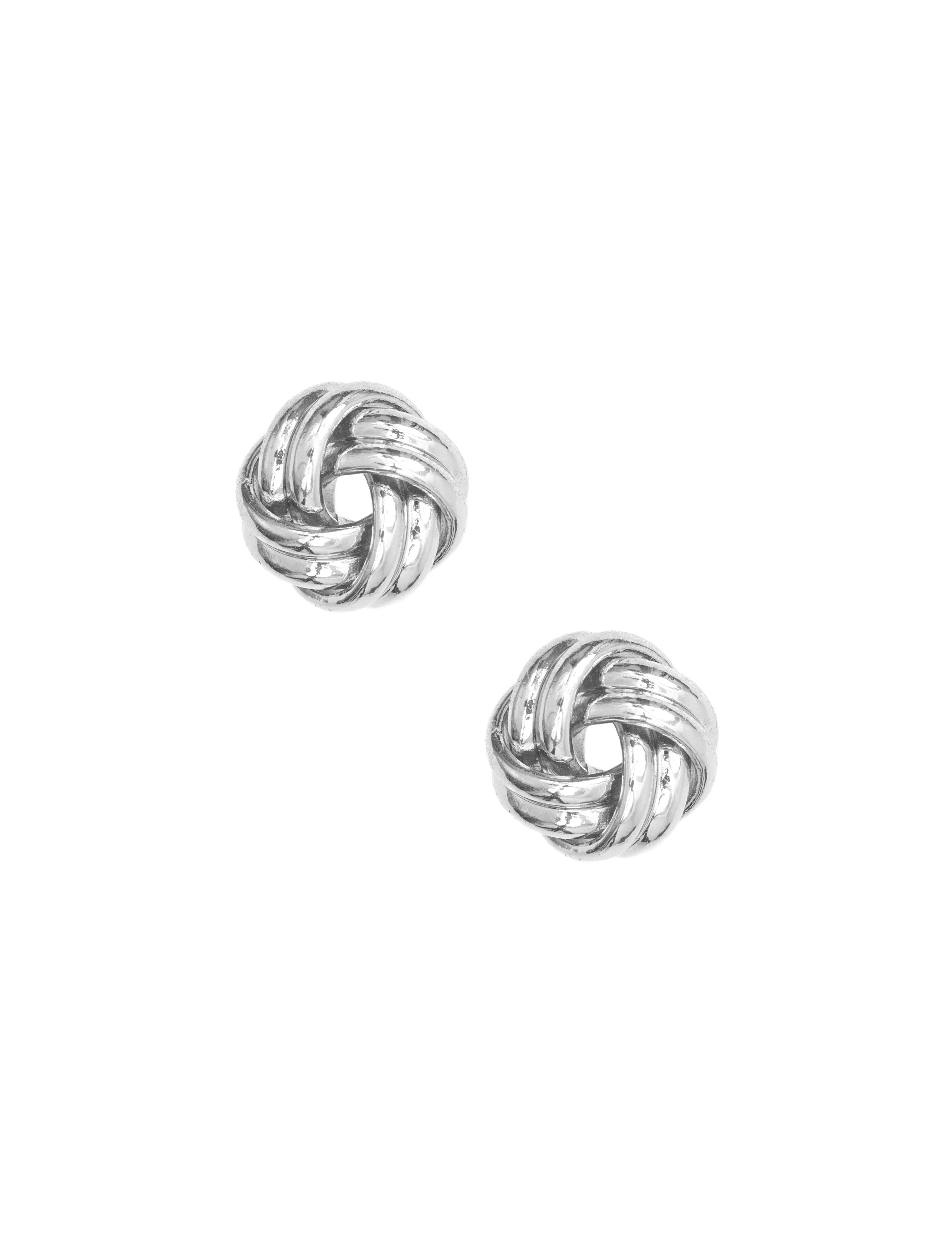 Silver Knot Stud Earrings
