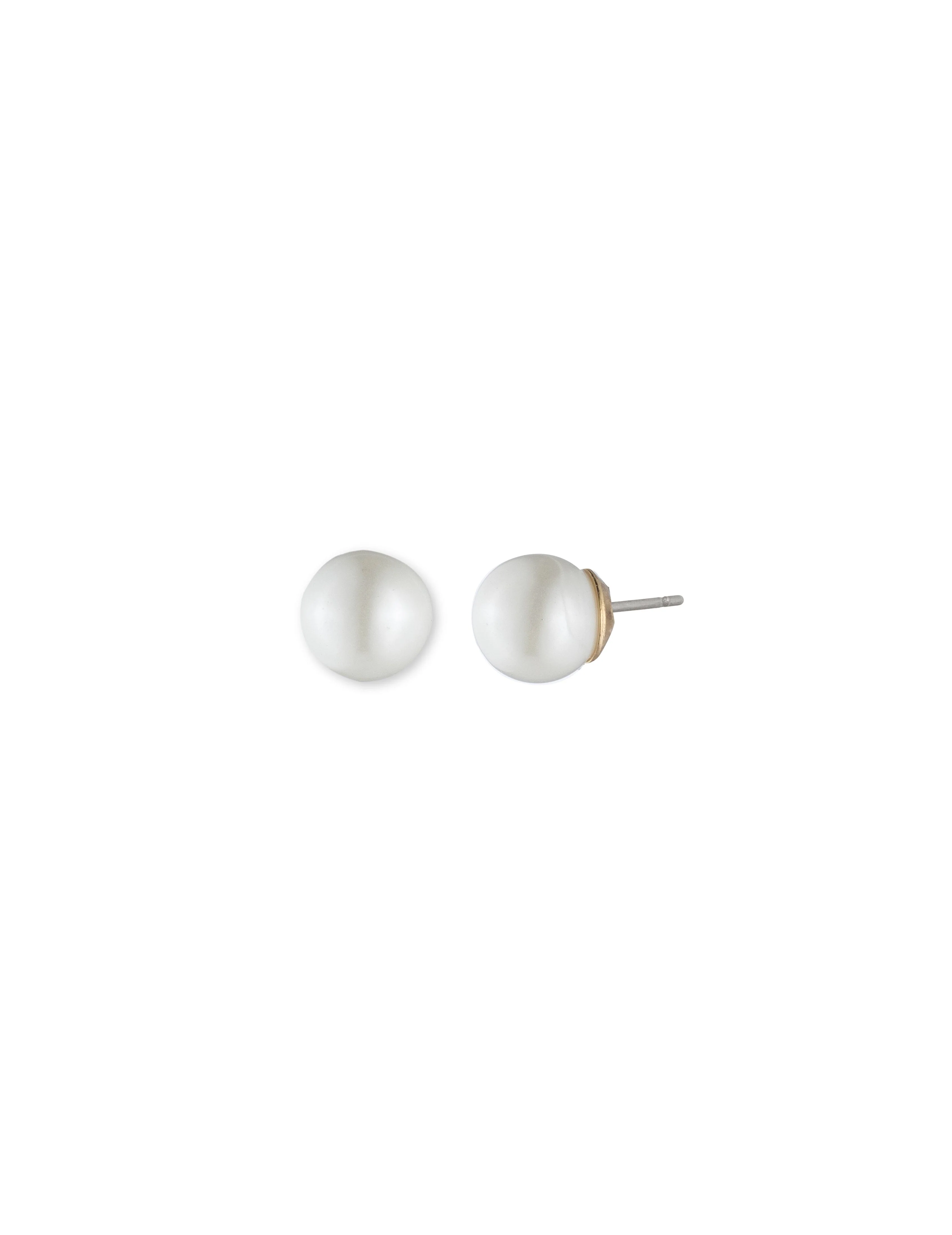Blanc Faux Pearl Stud Earrings