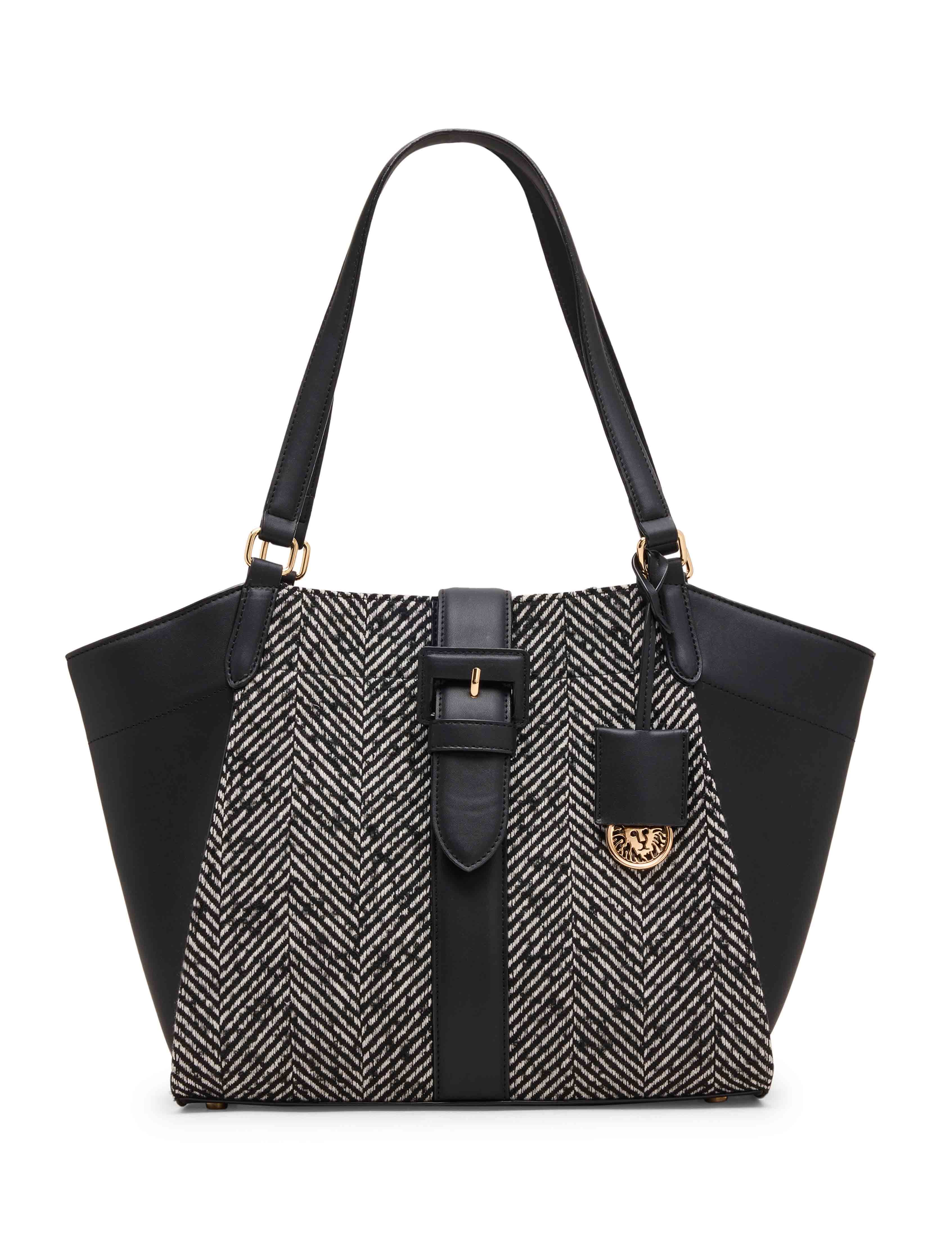 Medium Herringbone Tote with Convertible Strap