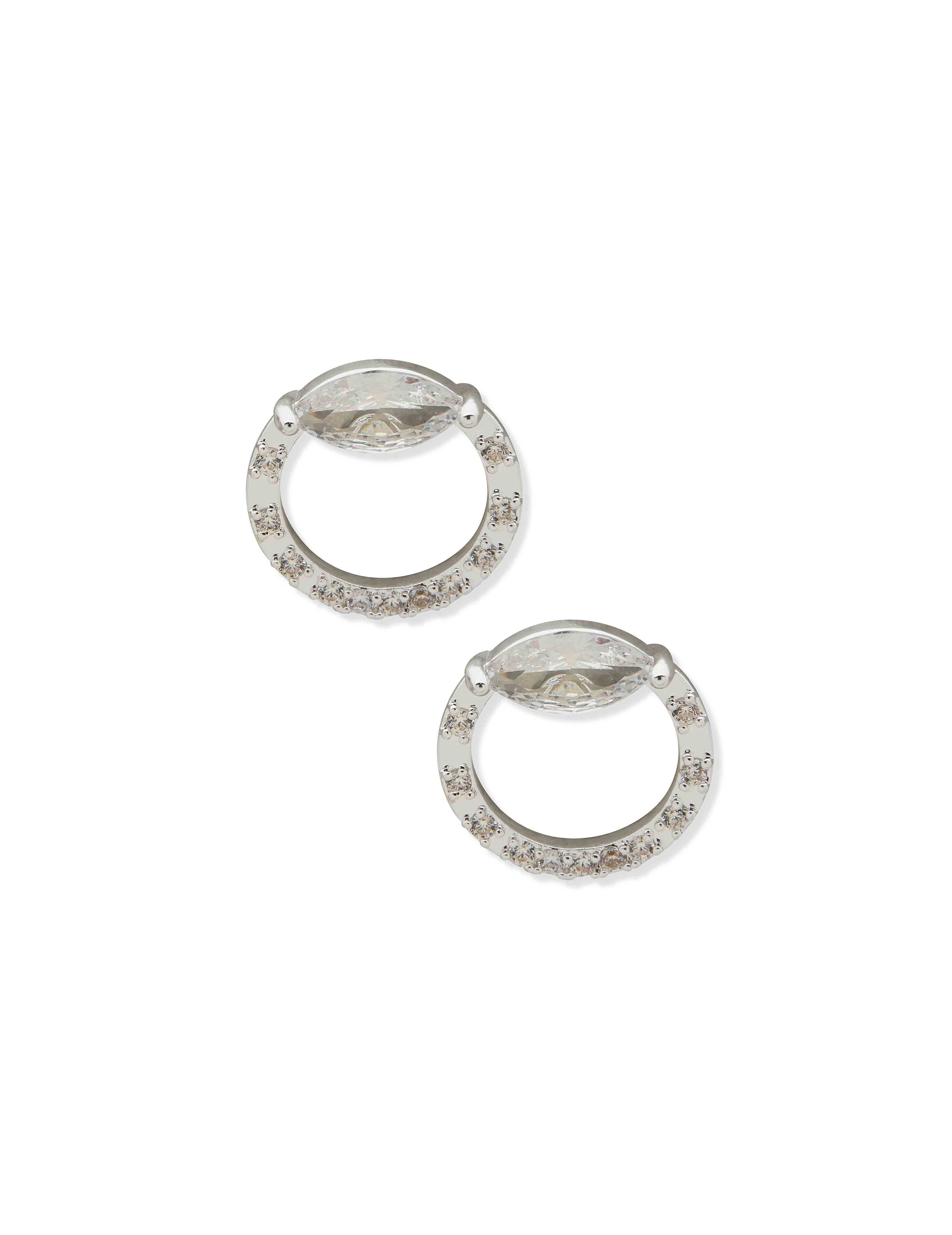 Silver Open Circle Stud Earring