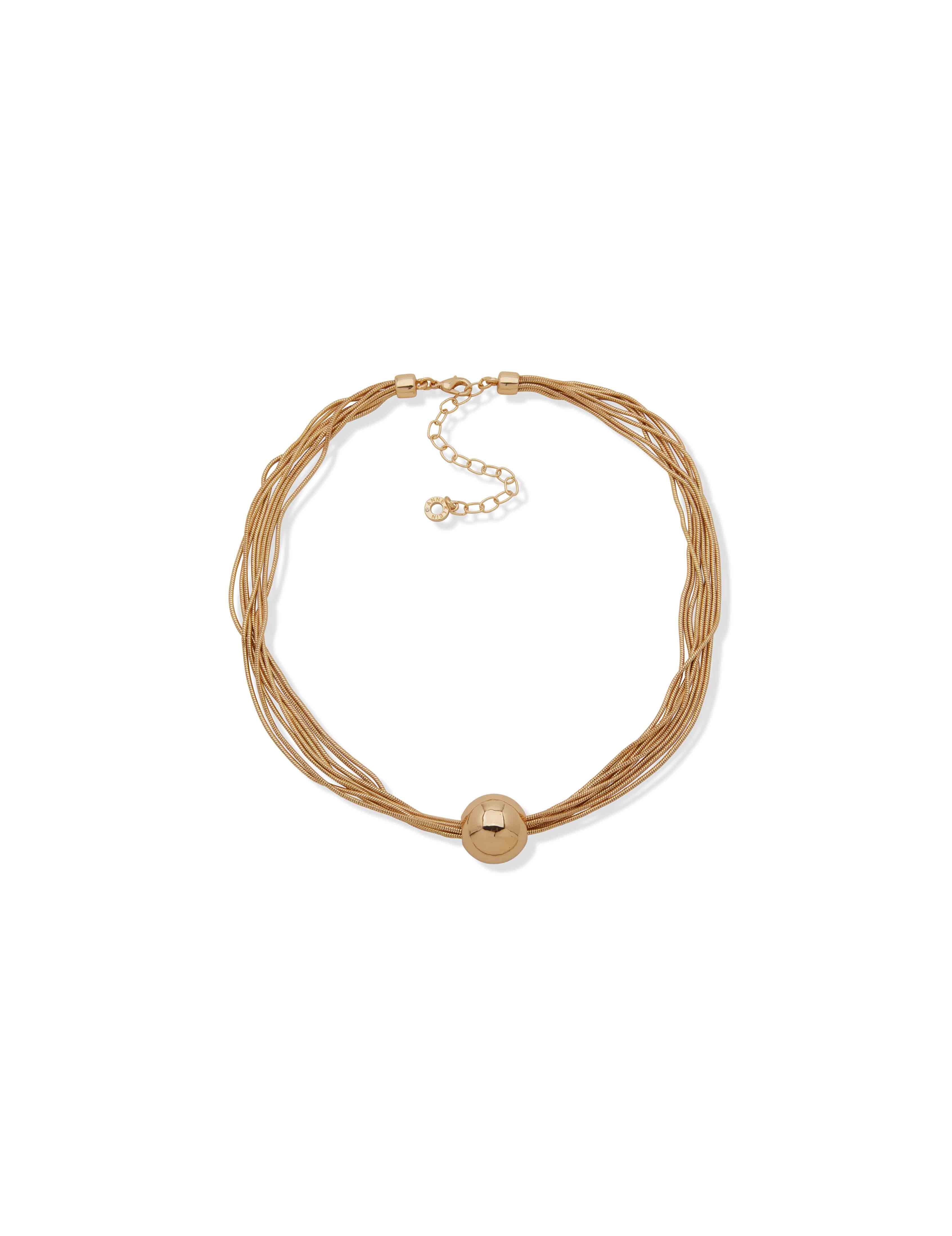 Multirow Snake Chain Pendant  Necklace