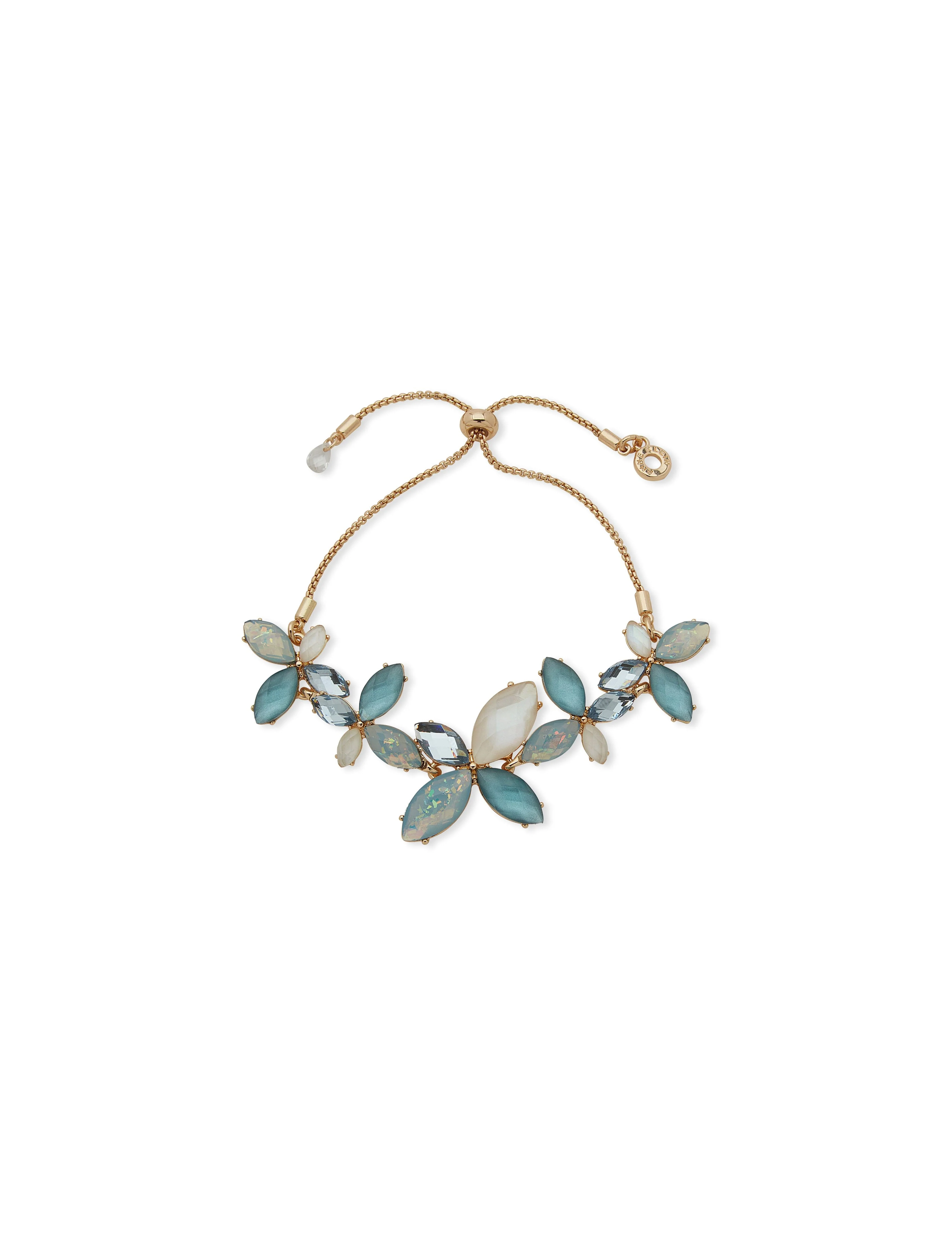 Crystal Stone Flower Slider Bracelet