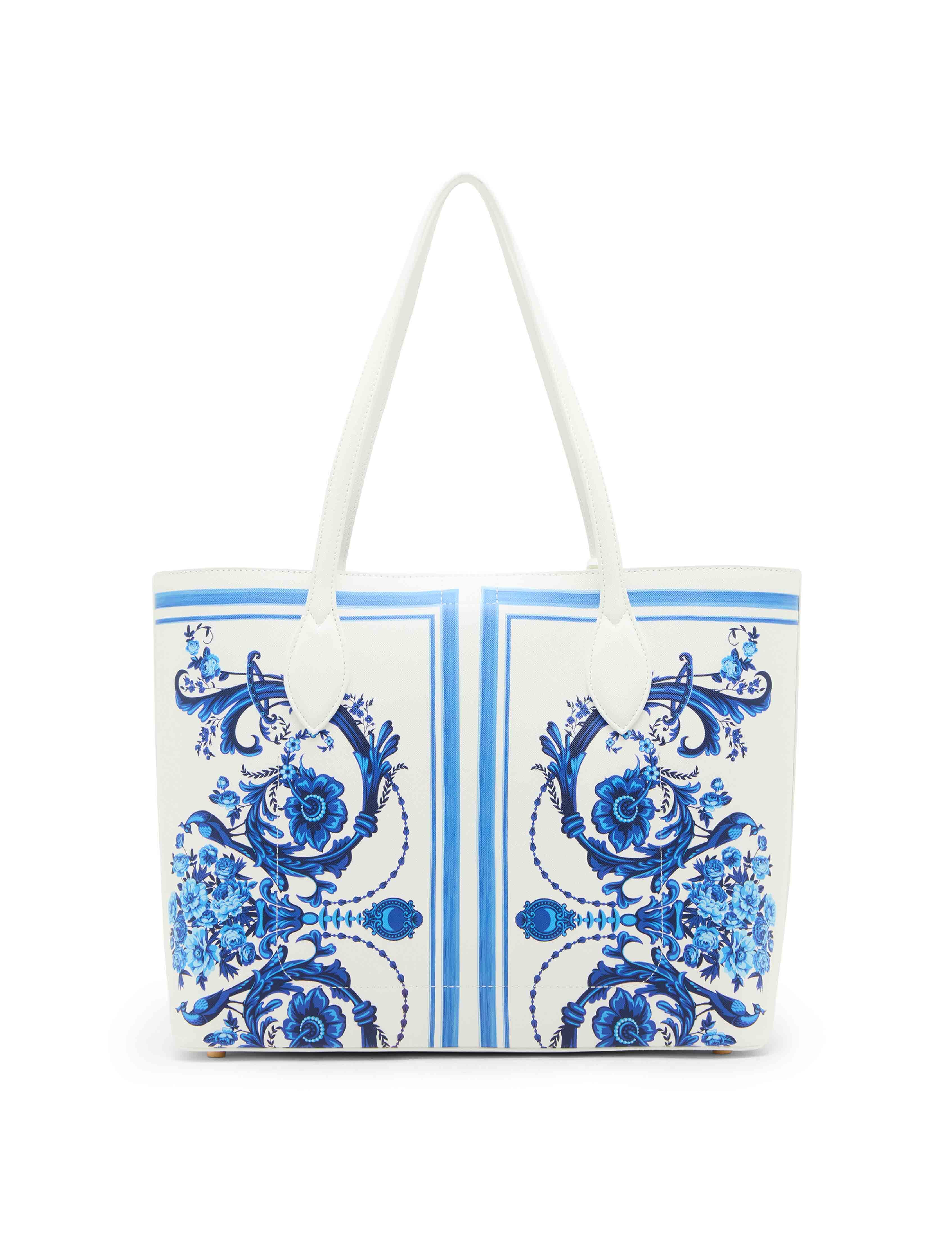 Blue Toile Bonded Large Tote