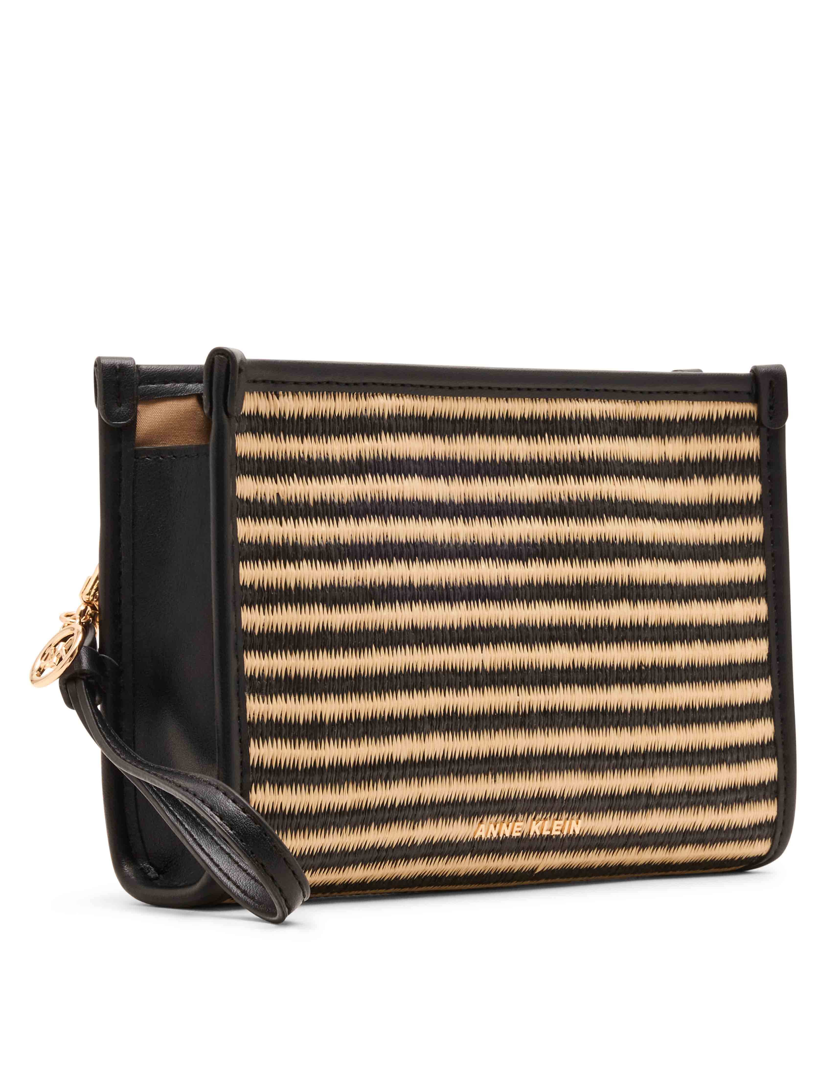 Stripe Straw Wristlet