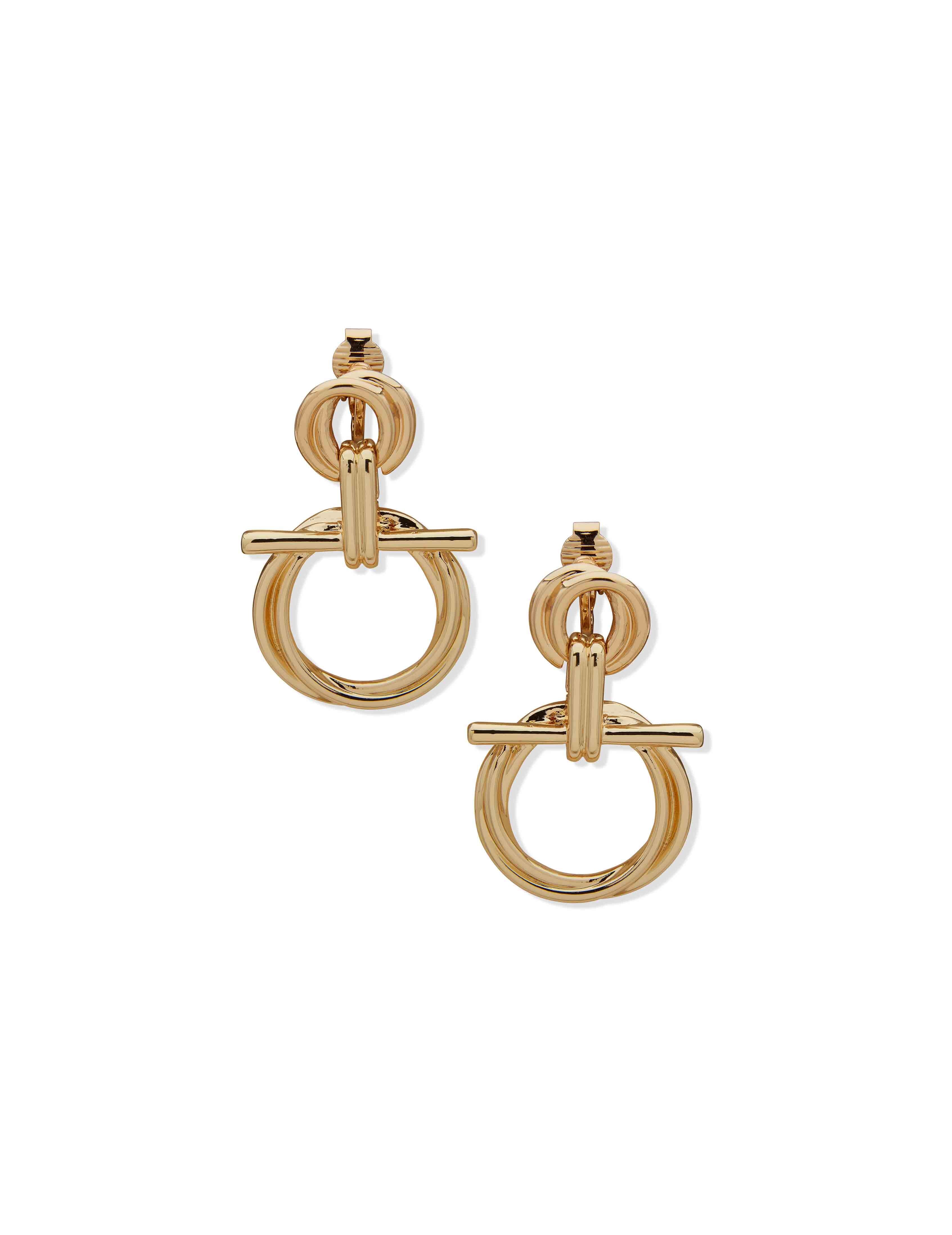 Oval Knot Toggle Comfort Clip Earrings