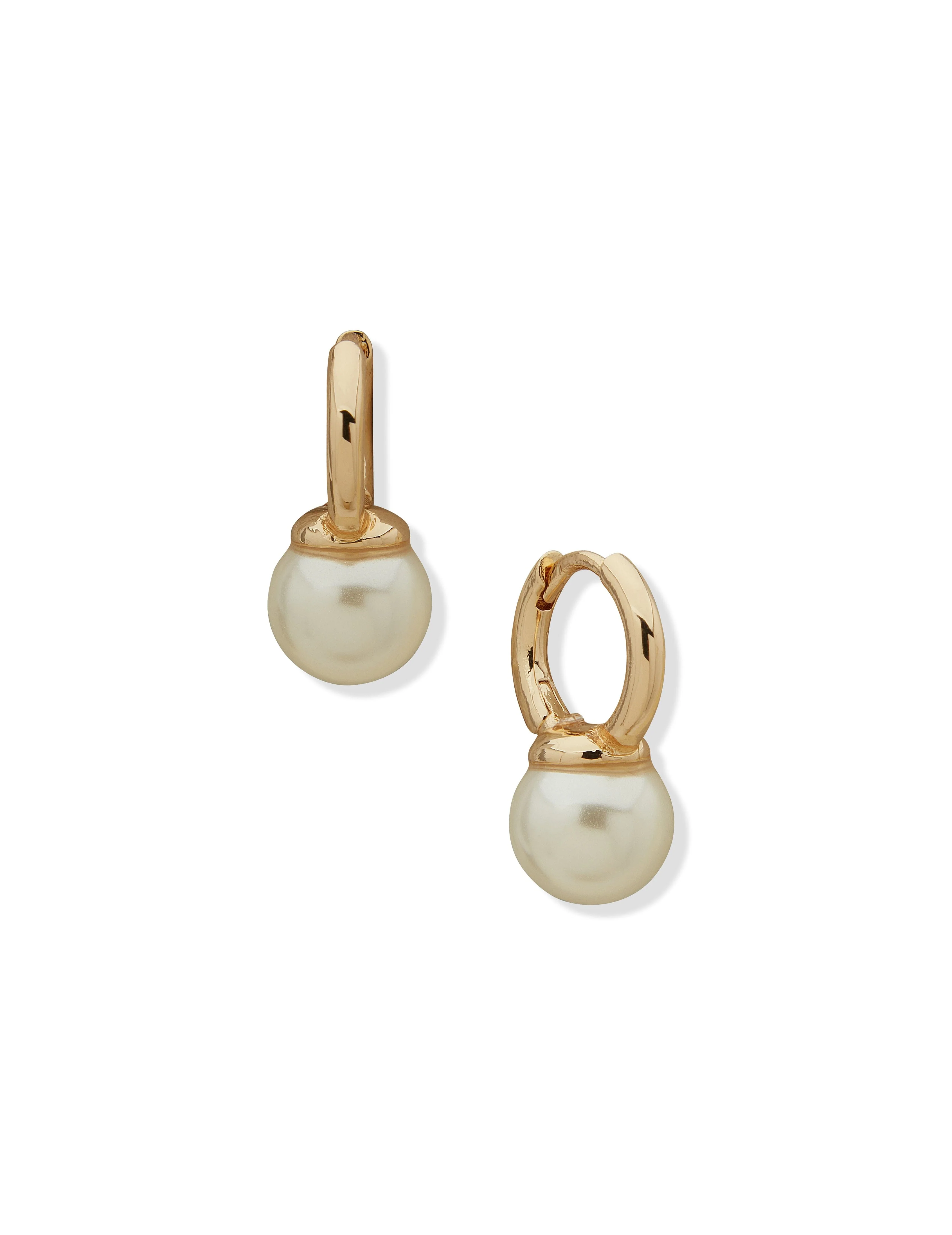 Hoop Earrings with Pearl Drop